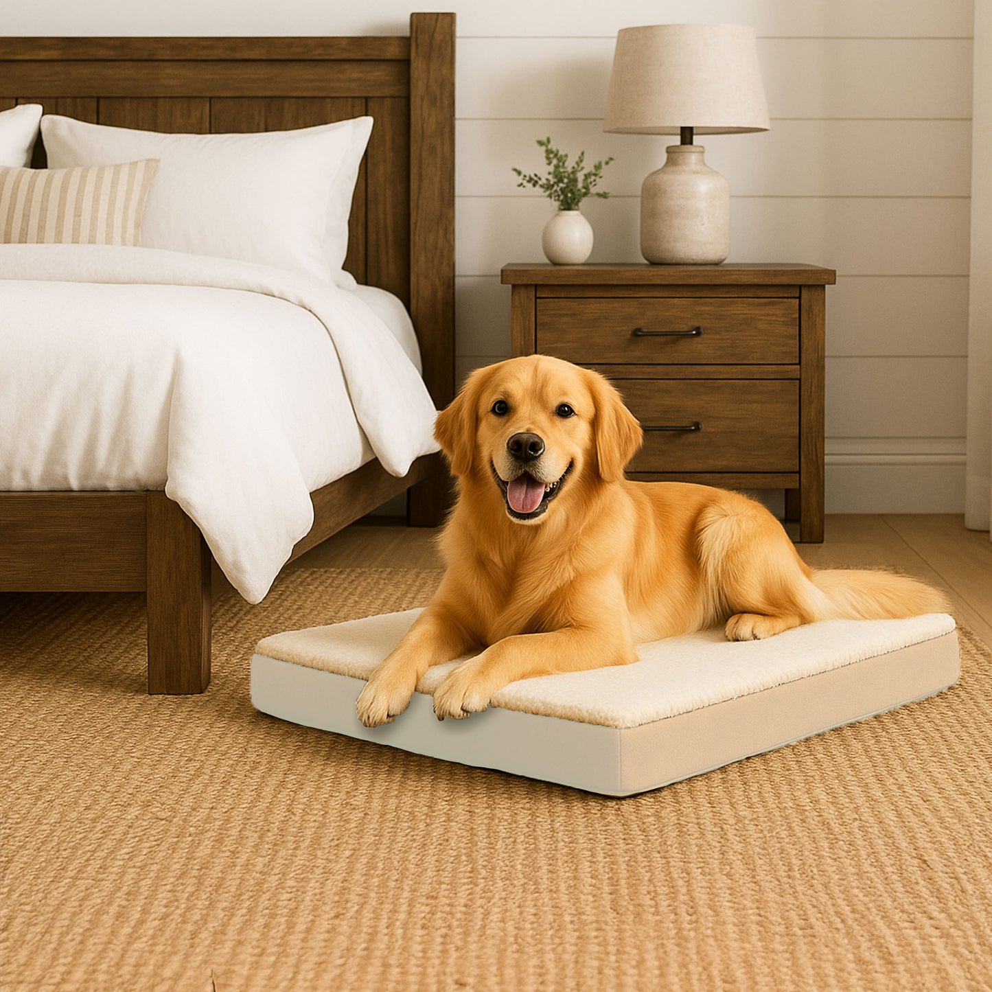 Orthopedic Sherpa Top Pet Bed