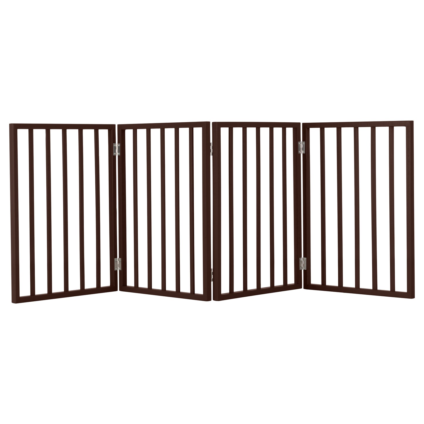 PETMAKER 4-Panel Indoor Foldable Pet Gate, Brown