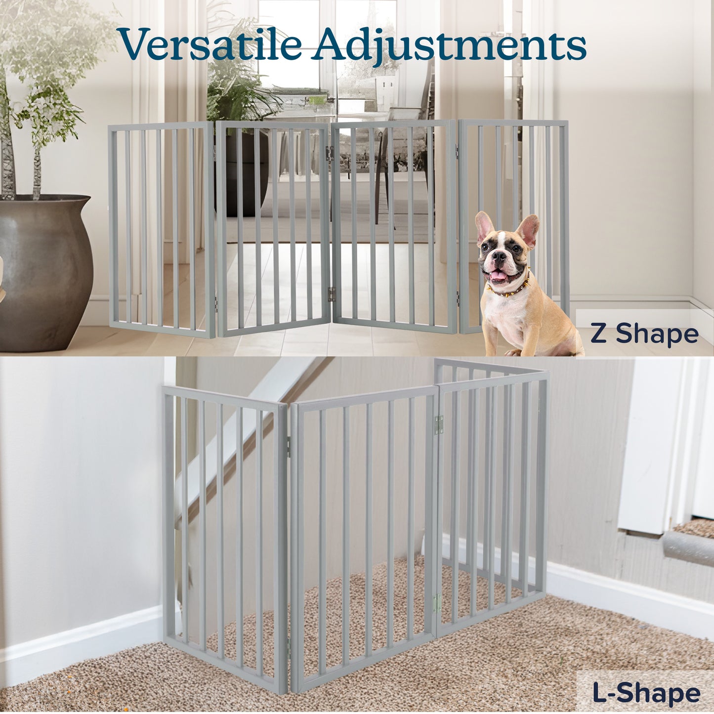 PETMAKER 4-Panel Indoor Foldable Pet Gate, Gray