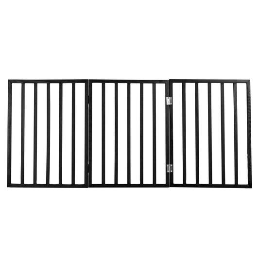 PETMAKER 3-Panel Indoor Foldable Pet Gate, Black