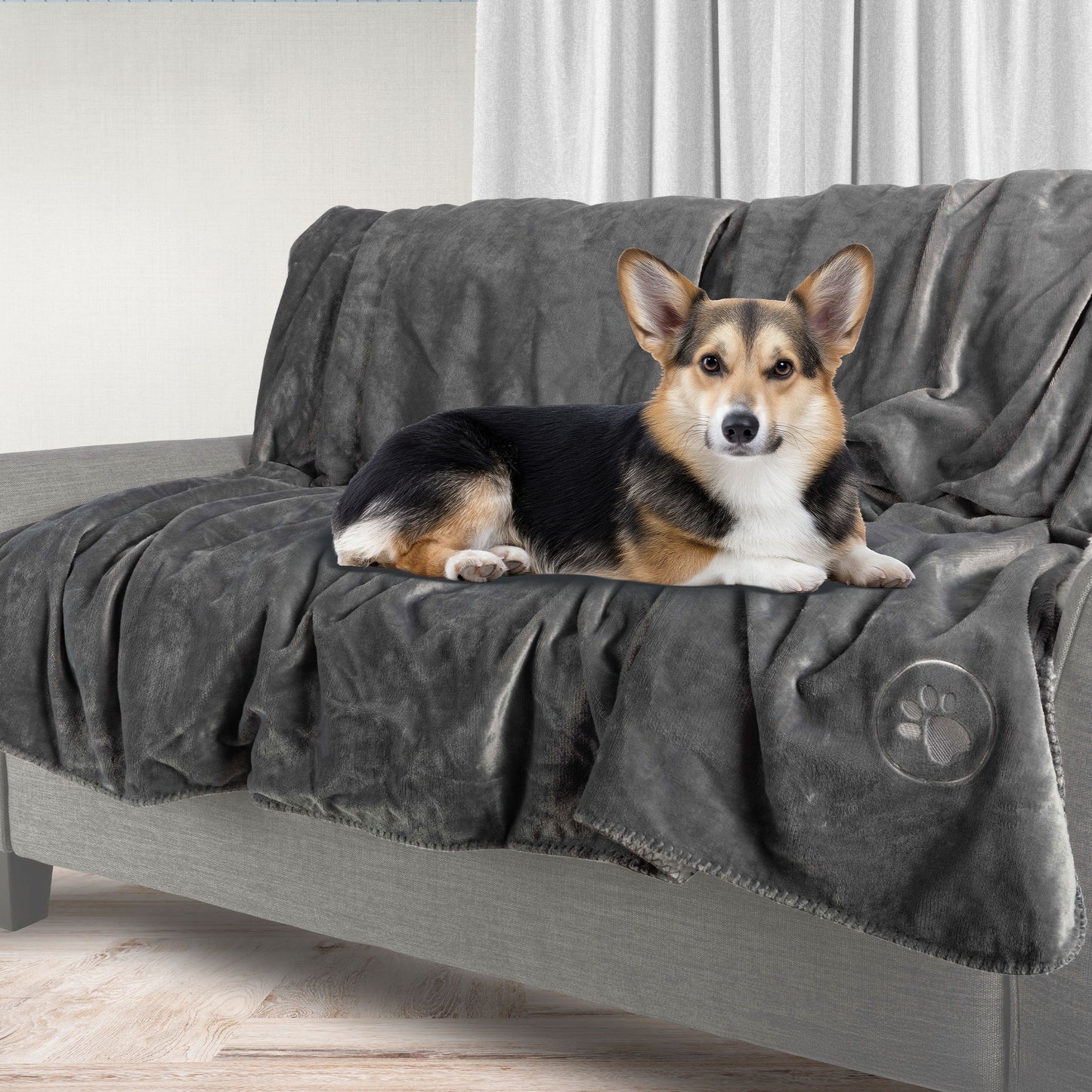 PETMAKER 50x60-Inch Waterproof Dog Blanket, Gray