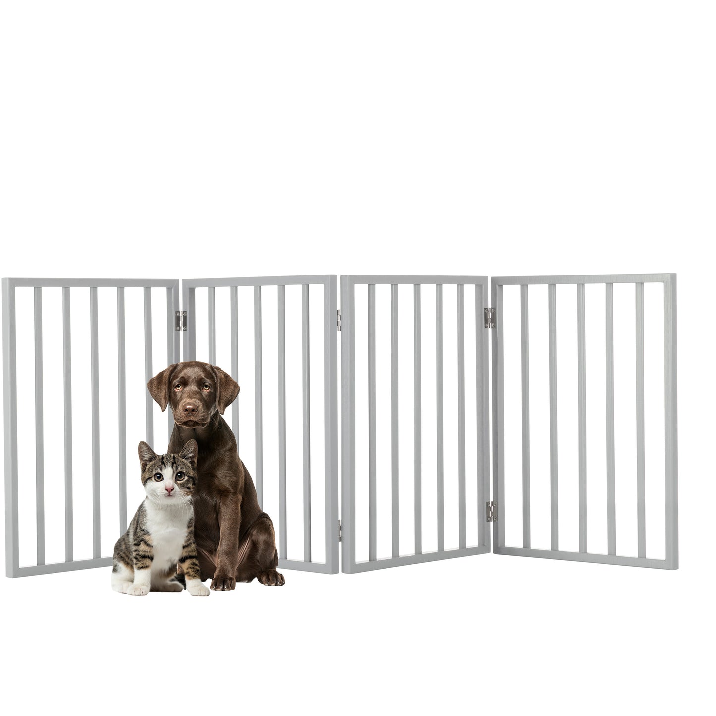 PETMAKER 4-Panel Indoor Foldable Pet Gate, Gray