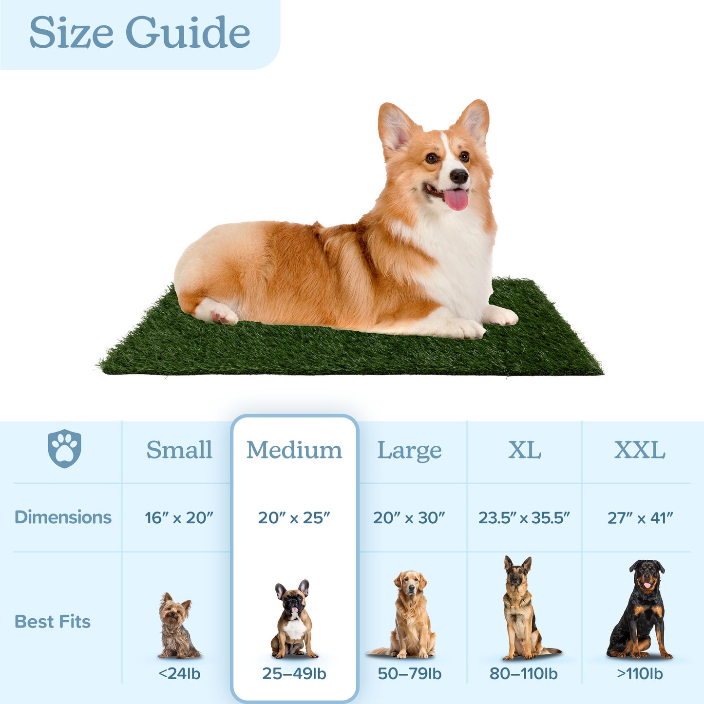 Set of 3 Replacement Turf Grass Pee Pads