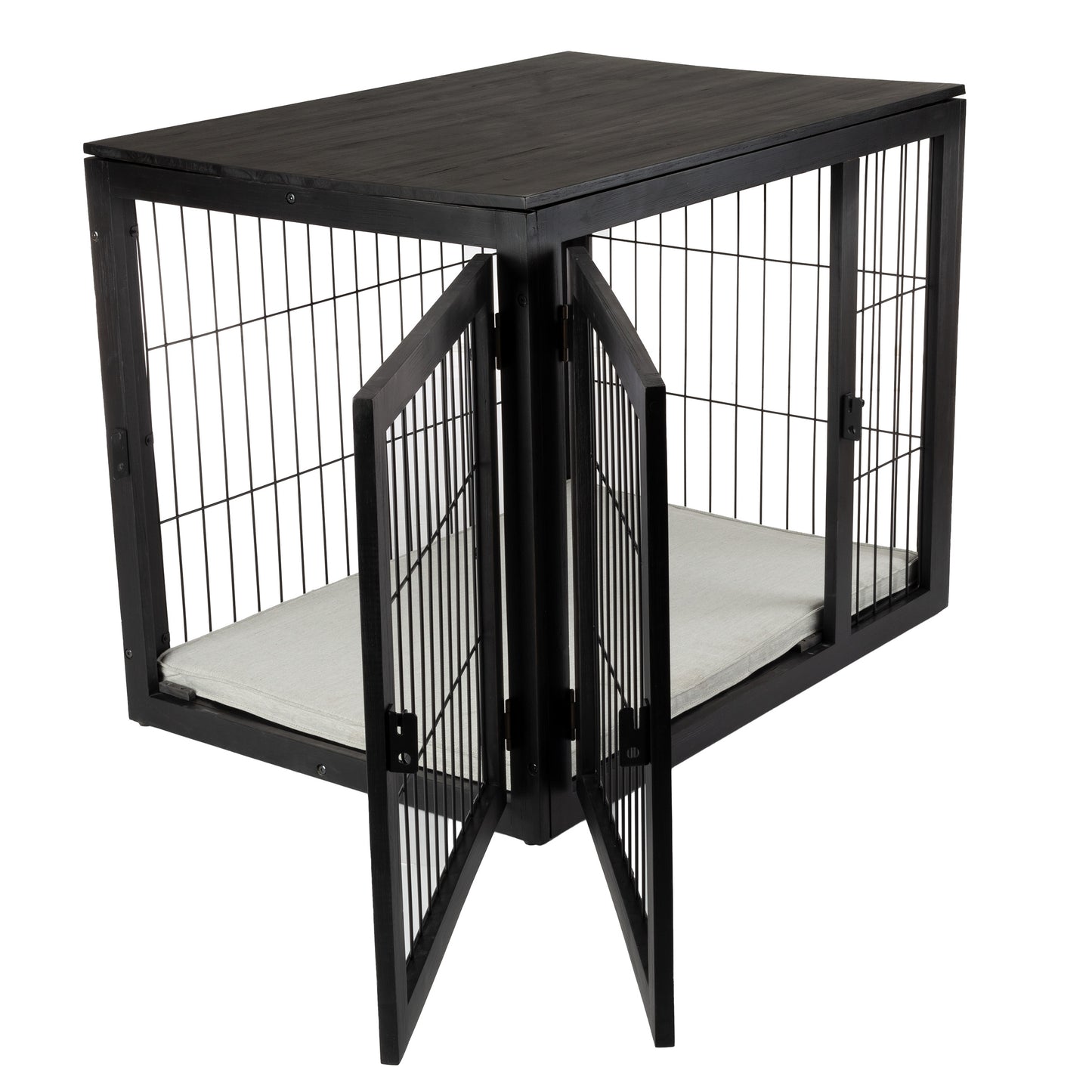 Furniture-Style Dog Crate, Black