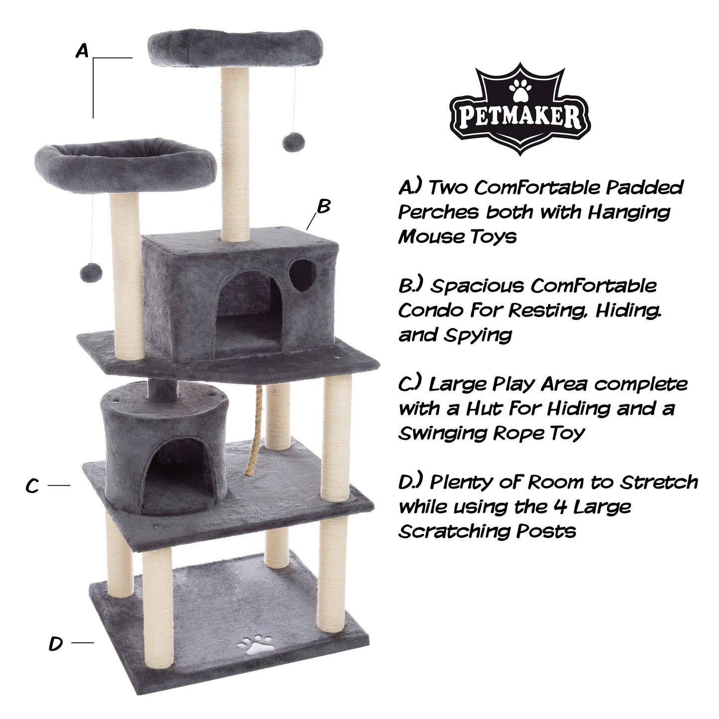 5-Tier Cat Tree with Scratch Posts