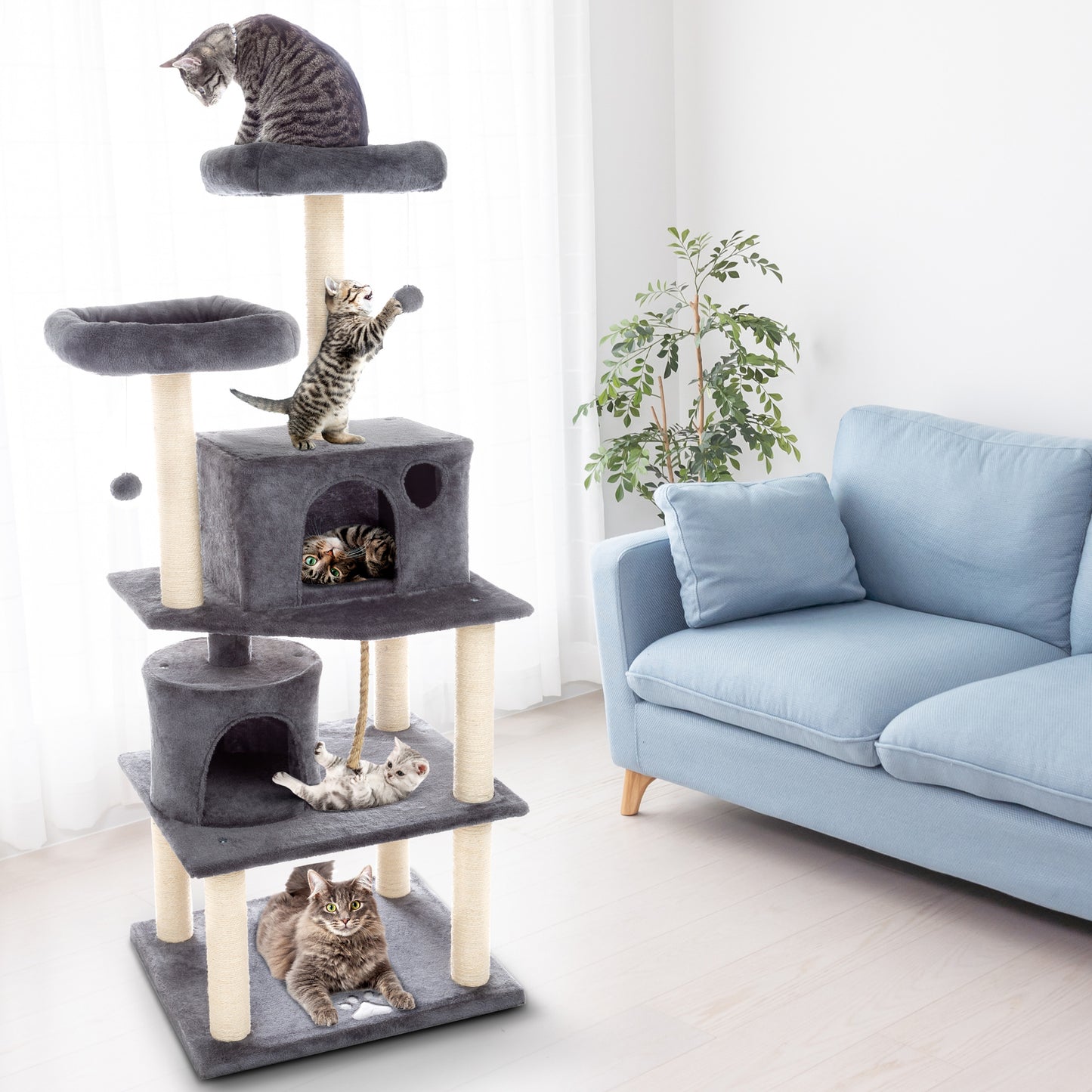 5-Tier Cat Tree with Scratch Posts