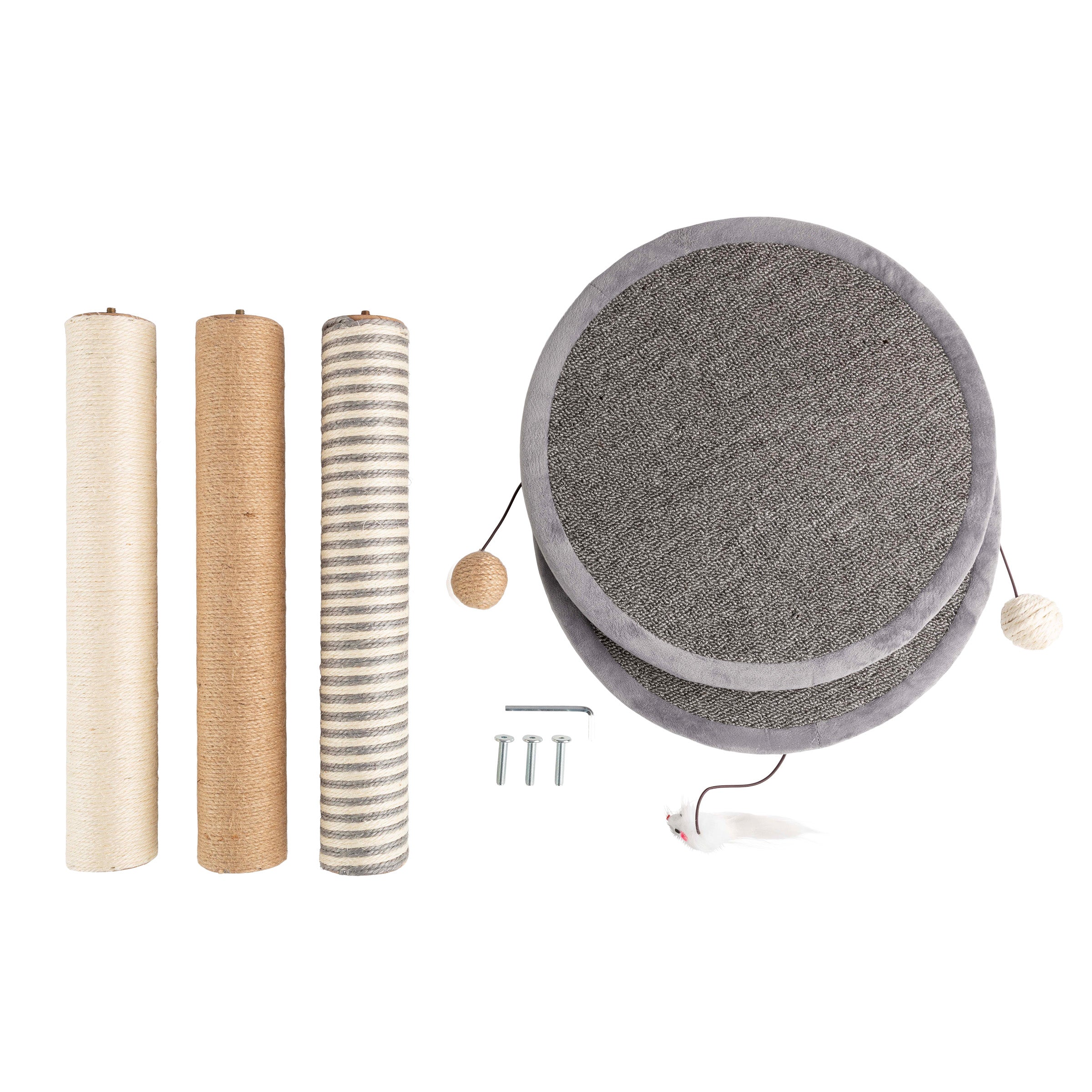 Cat Scratching Post Tower for Indoor Cats, 3 Sisal Rope Scratchers