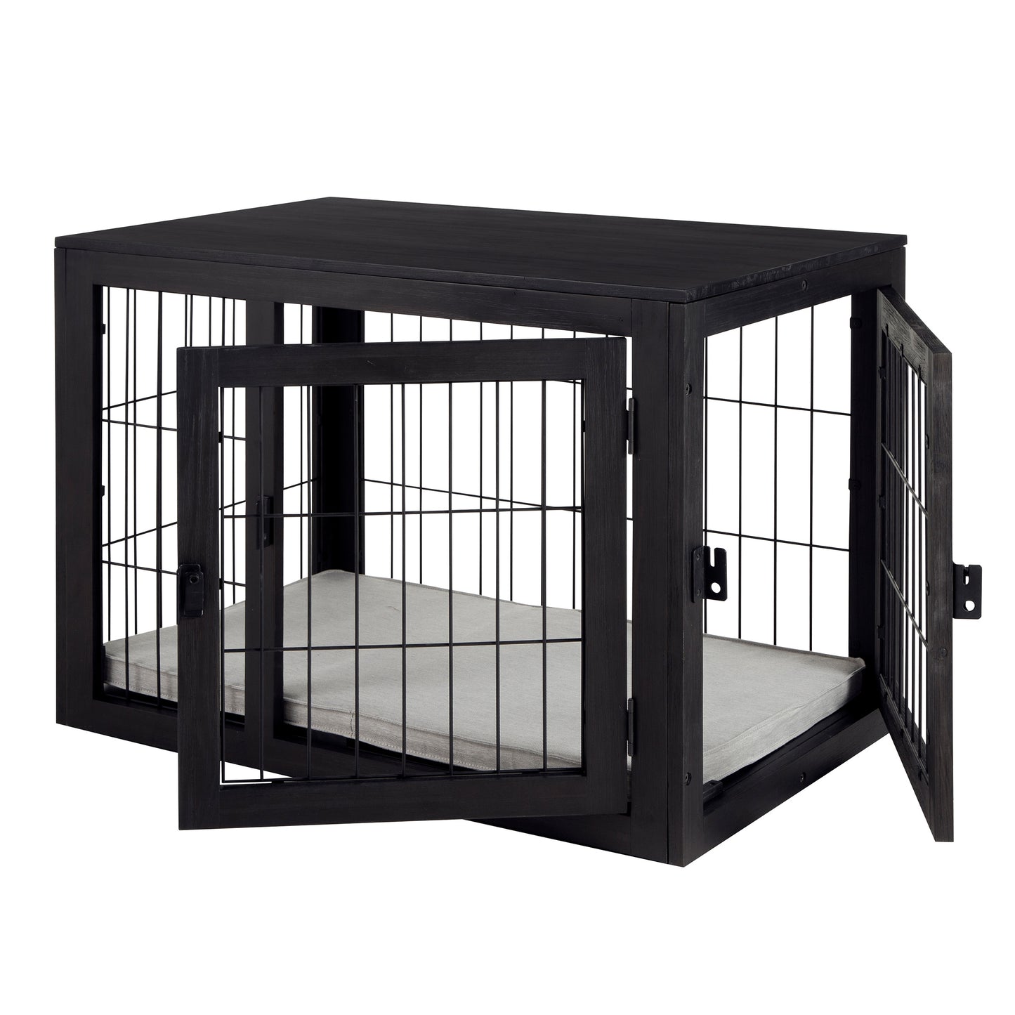 Furniture-Style Dog Crate, Black