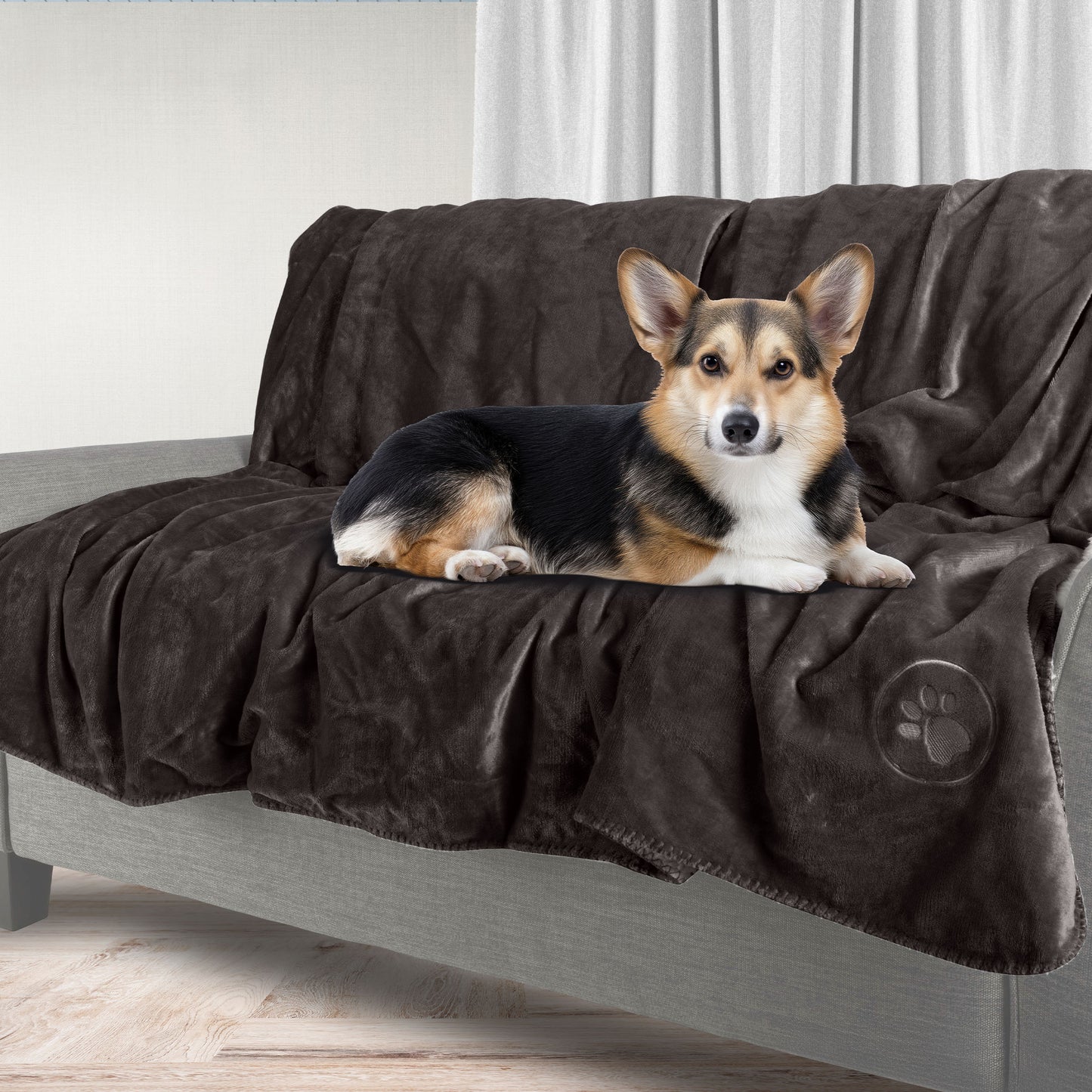 PETMAKER 50x60in Waterproof Dog Blanket, Charcoal