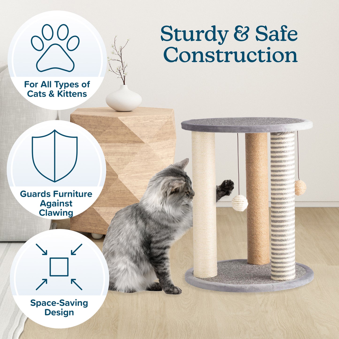 3-Post Cat Scratching Tower
