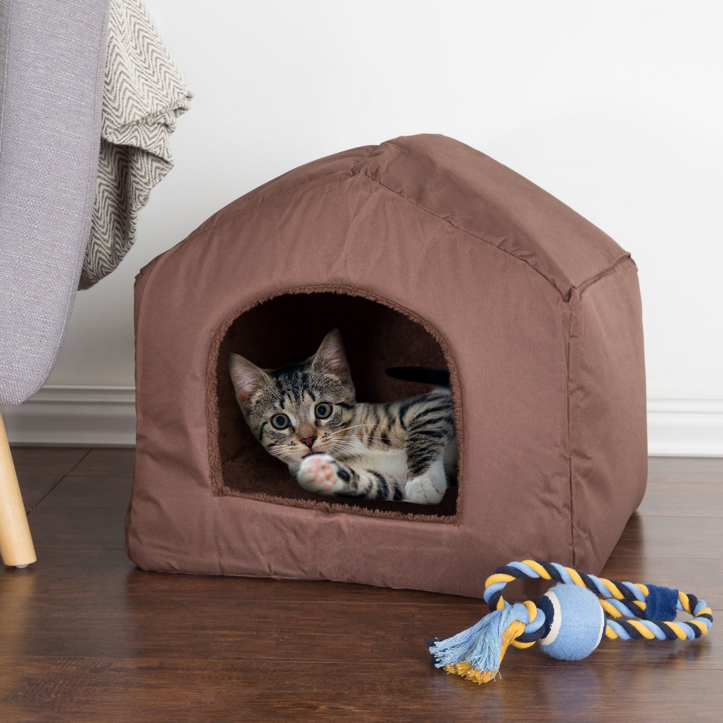 PETMAKER Indoor Dog House for Small Pets, Brown