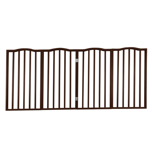 PETMAKER 4-Panel Indoor Foldable Pet Gate, Brown