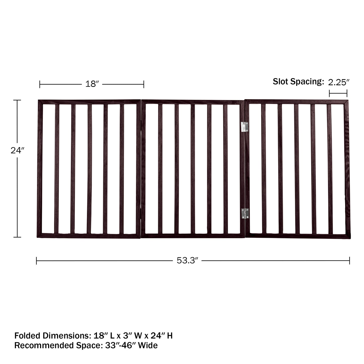 PETMAKER 3-Panel Foldable Pet Gate, Brown
