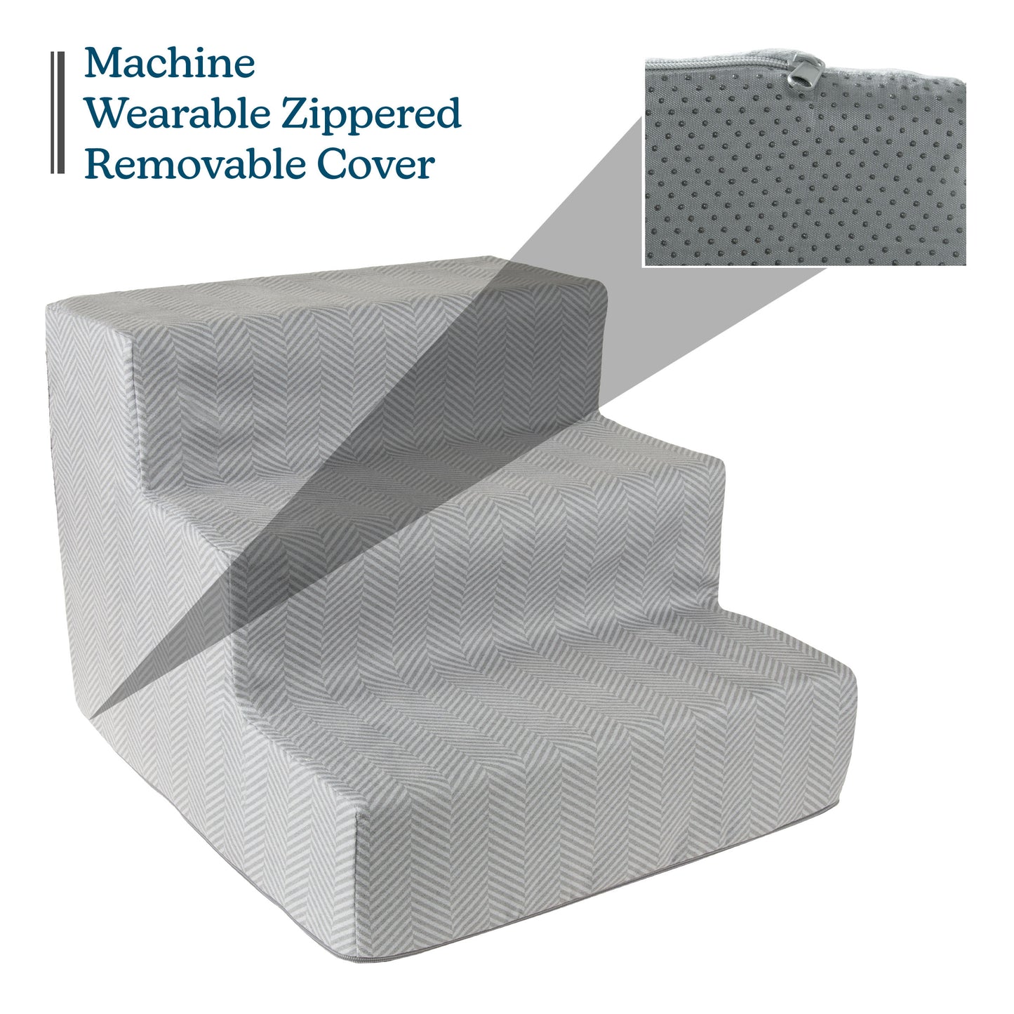 3-Step Nonslip Foam Pet Staircase