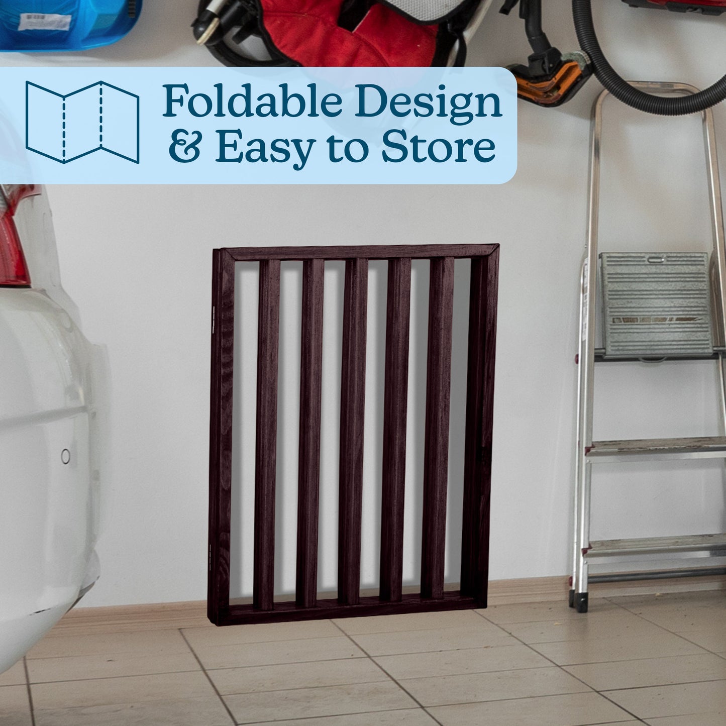 PETMAKER 3-Panel Foldable Pet Gate, Brown