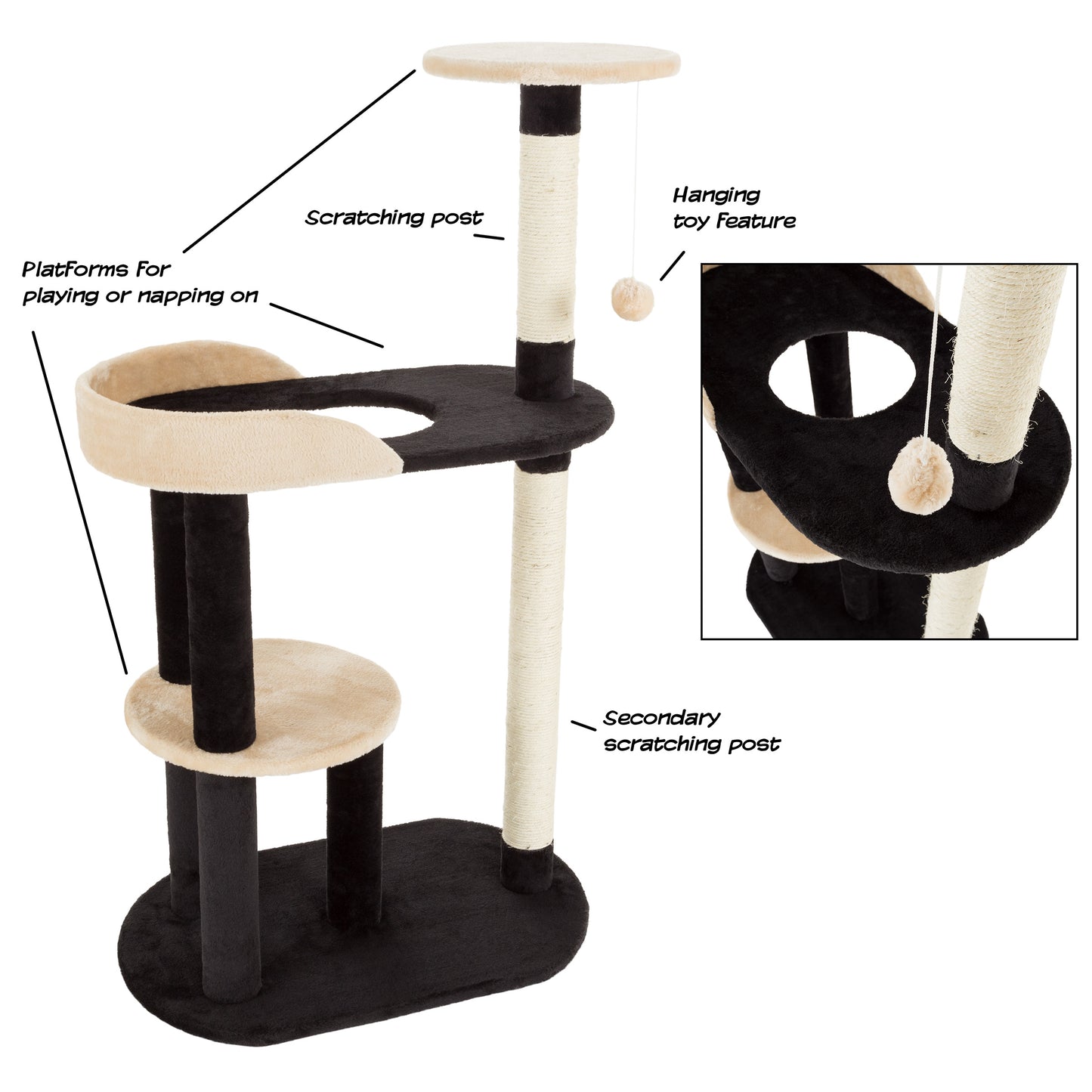 3-Tier Indoor Cat Scratching Post