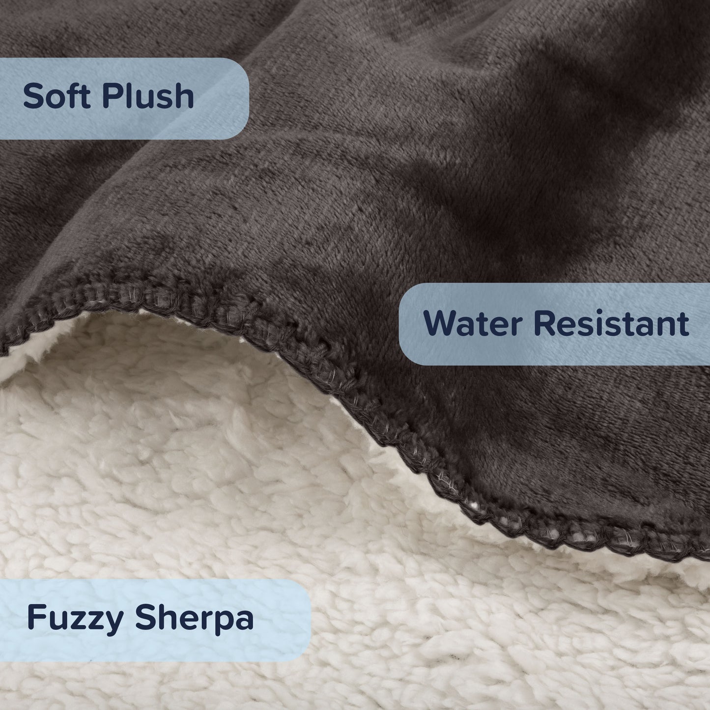 PETMAKER 50x60in Waterproof Dog Blanket, Charcoal