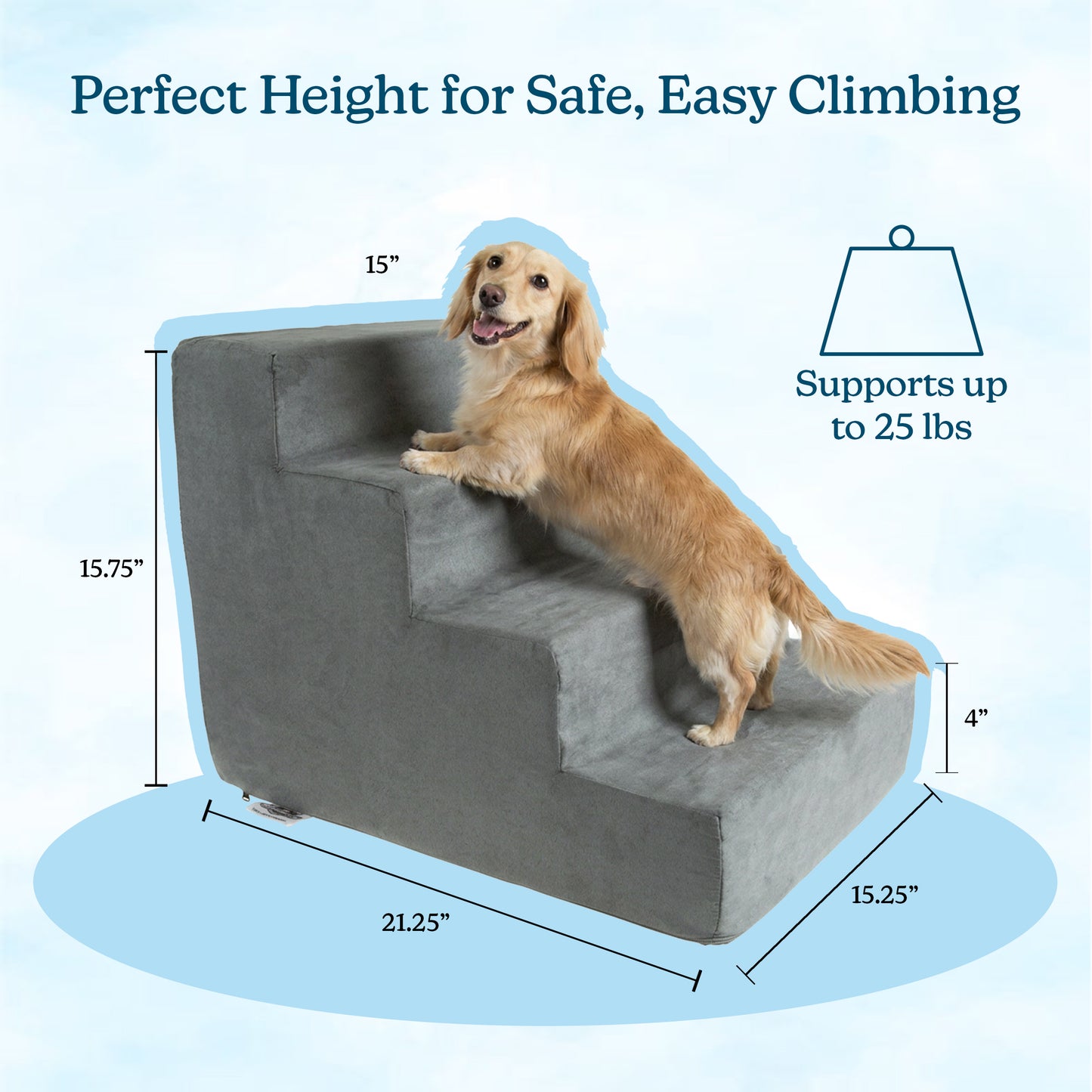 4-Step Nonslip Foam Pet Staircase