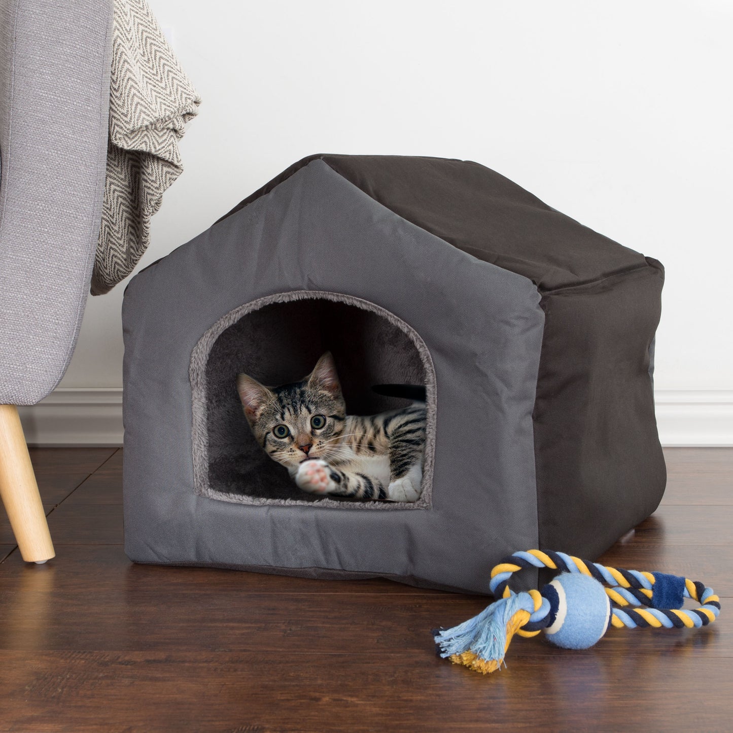 PETMAKER Indoor Dog House for Small Pets, Gray