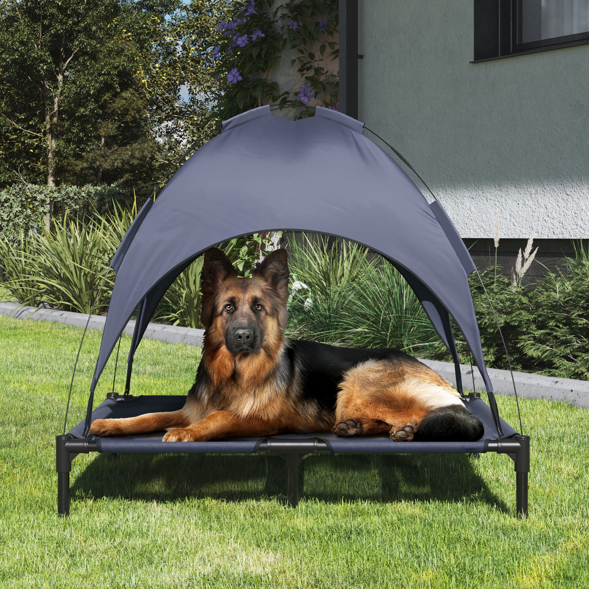 PETMAKER 36x30 Elevated Dog Bed with Canopy for Indoor/Outdoor Use