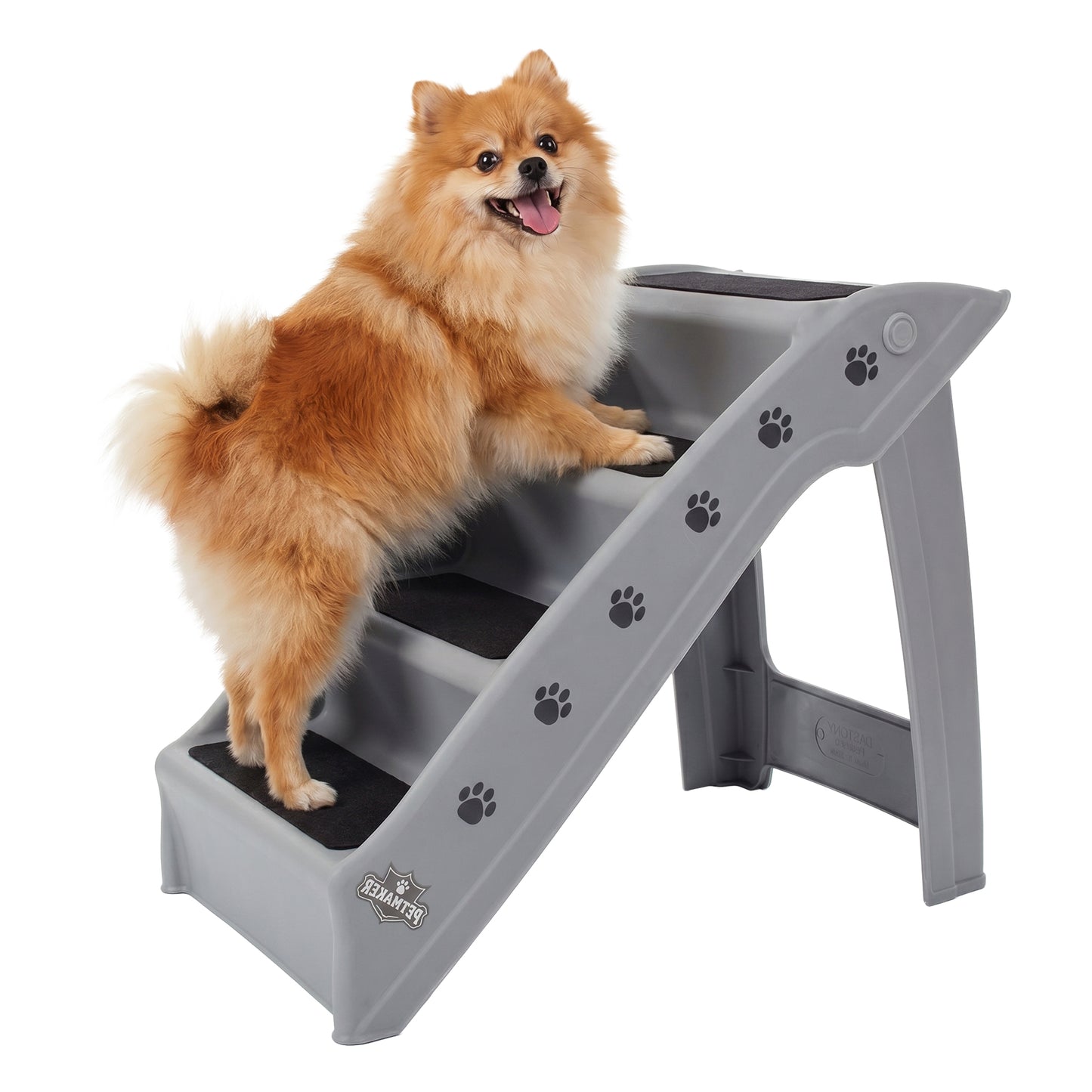 PETMAKER 4-Step Foldable Dog Stairs, Gray