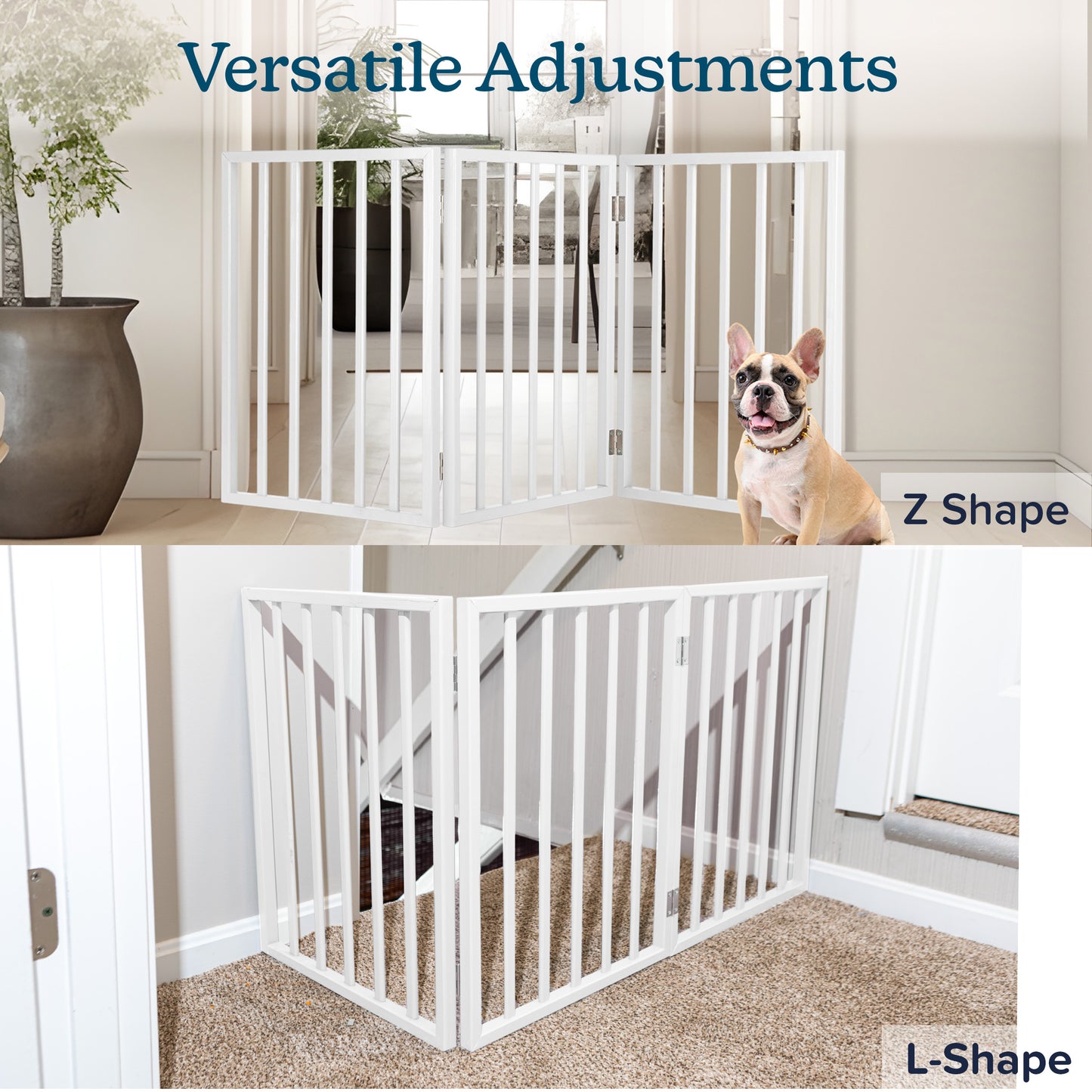 PETMAKER 3-Panel Indoor Foldable Pet Gate, White