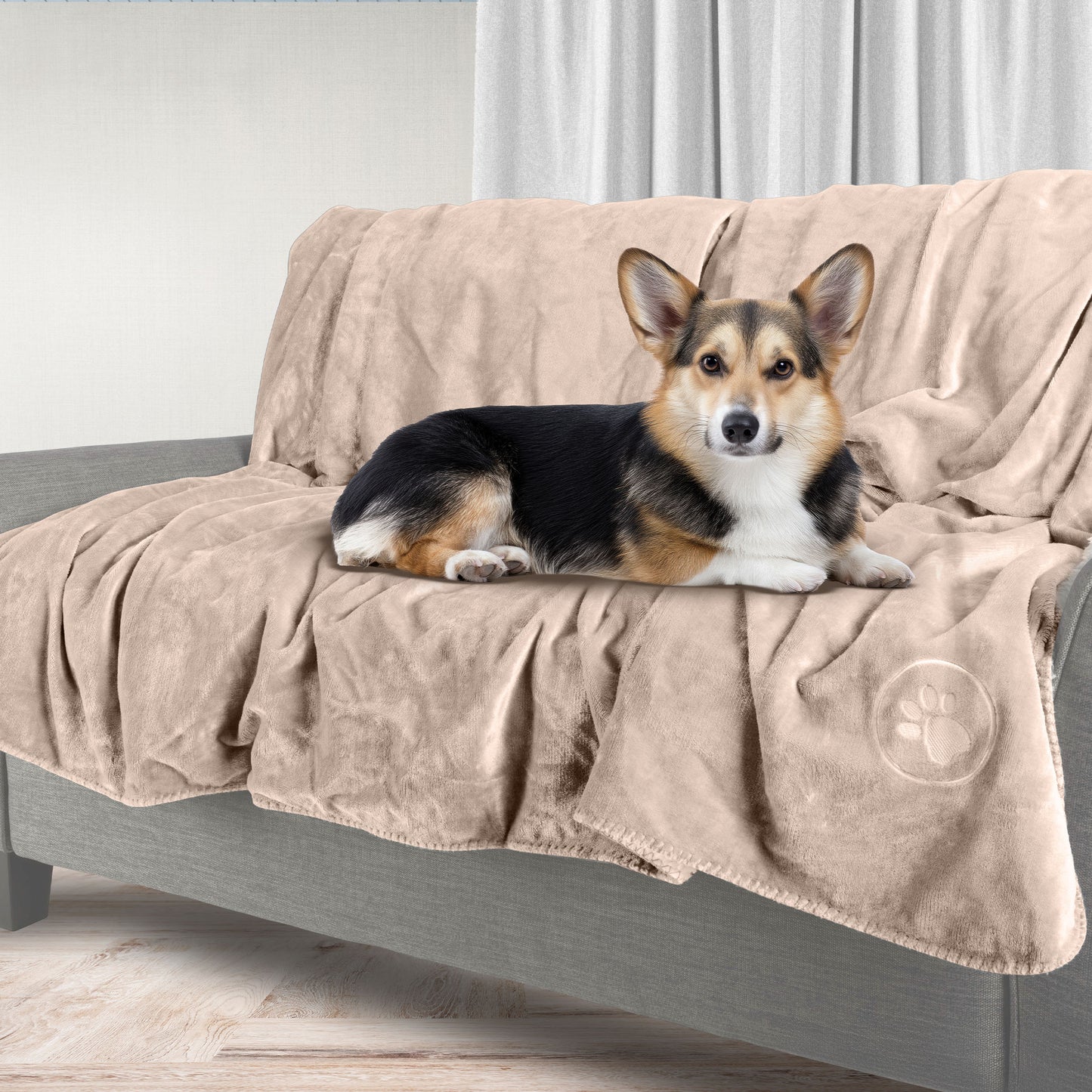 PETMAKER 50x60-Inch Waterproof Dog Blanket, Tan