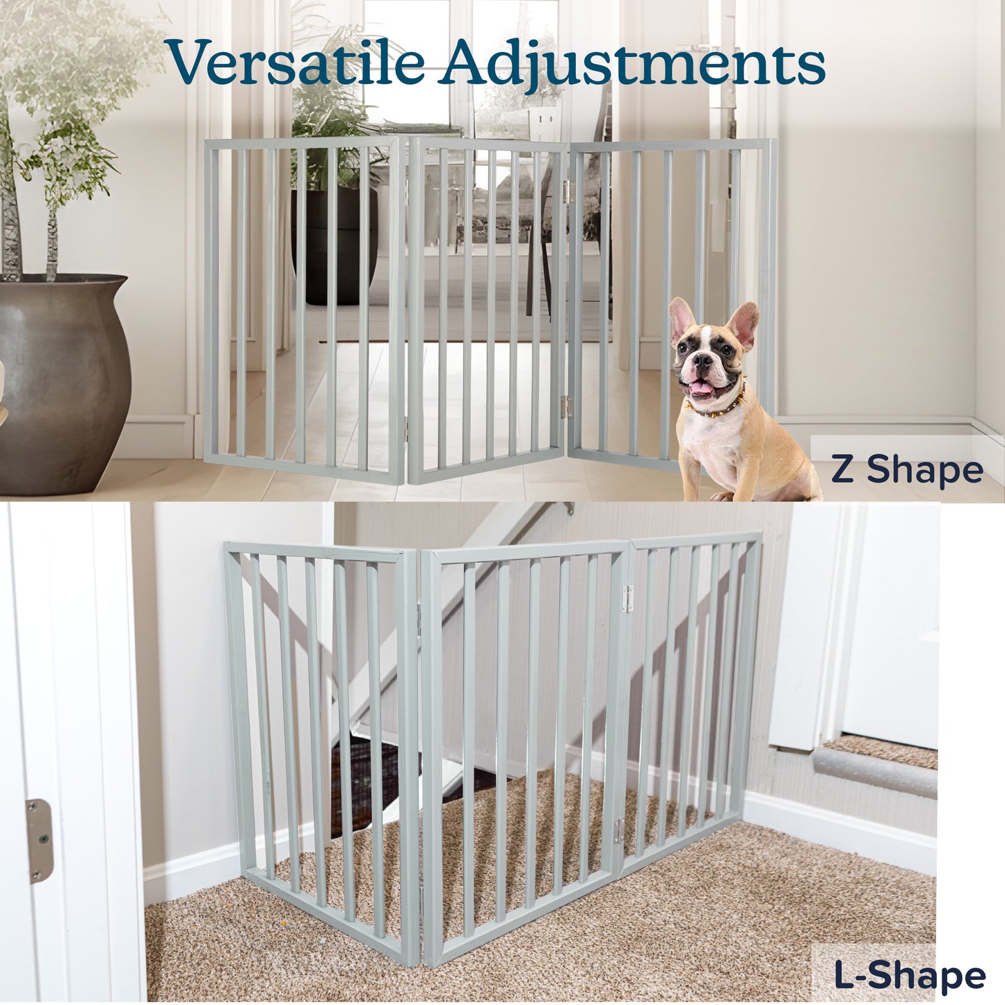 PETMAKER 3-Panel Indoor Foldable Pet Gate, Gray