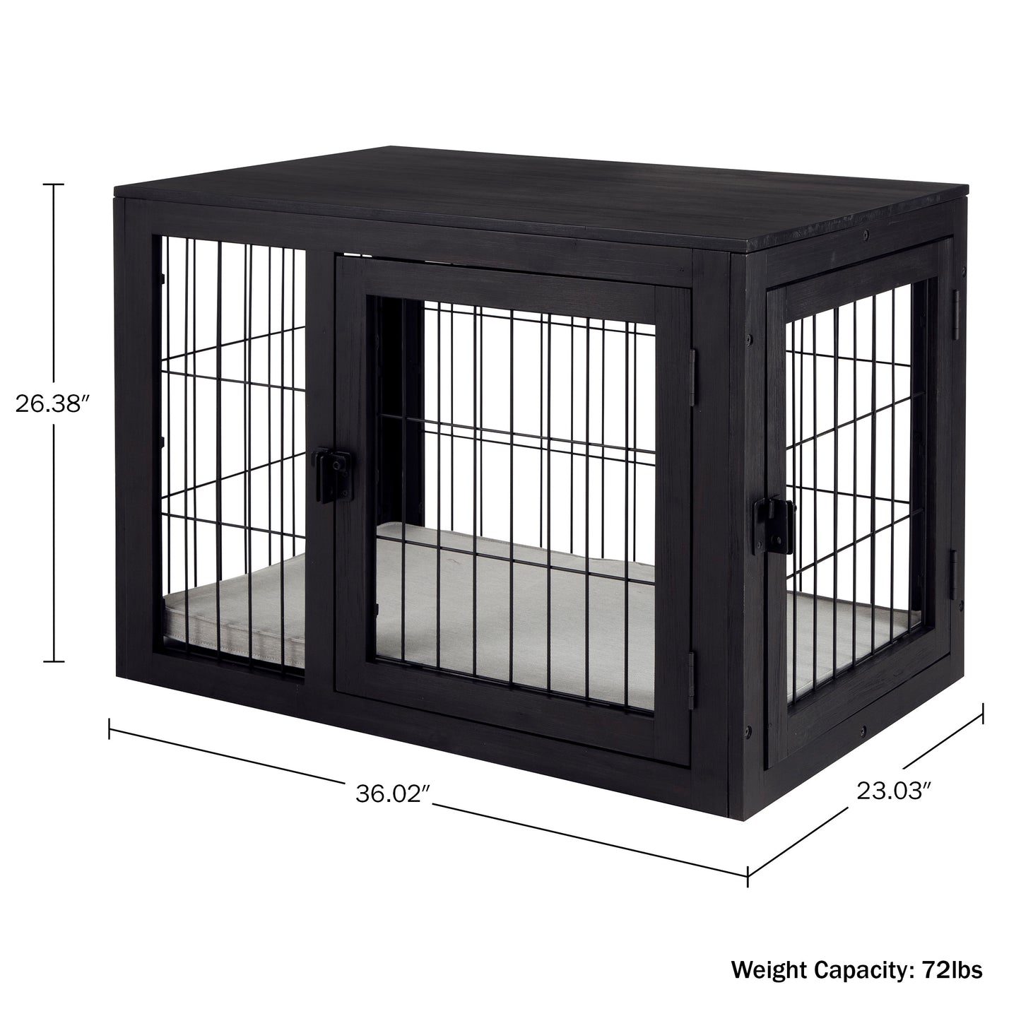 Furniture-Style Dog Crate, Black