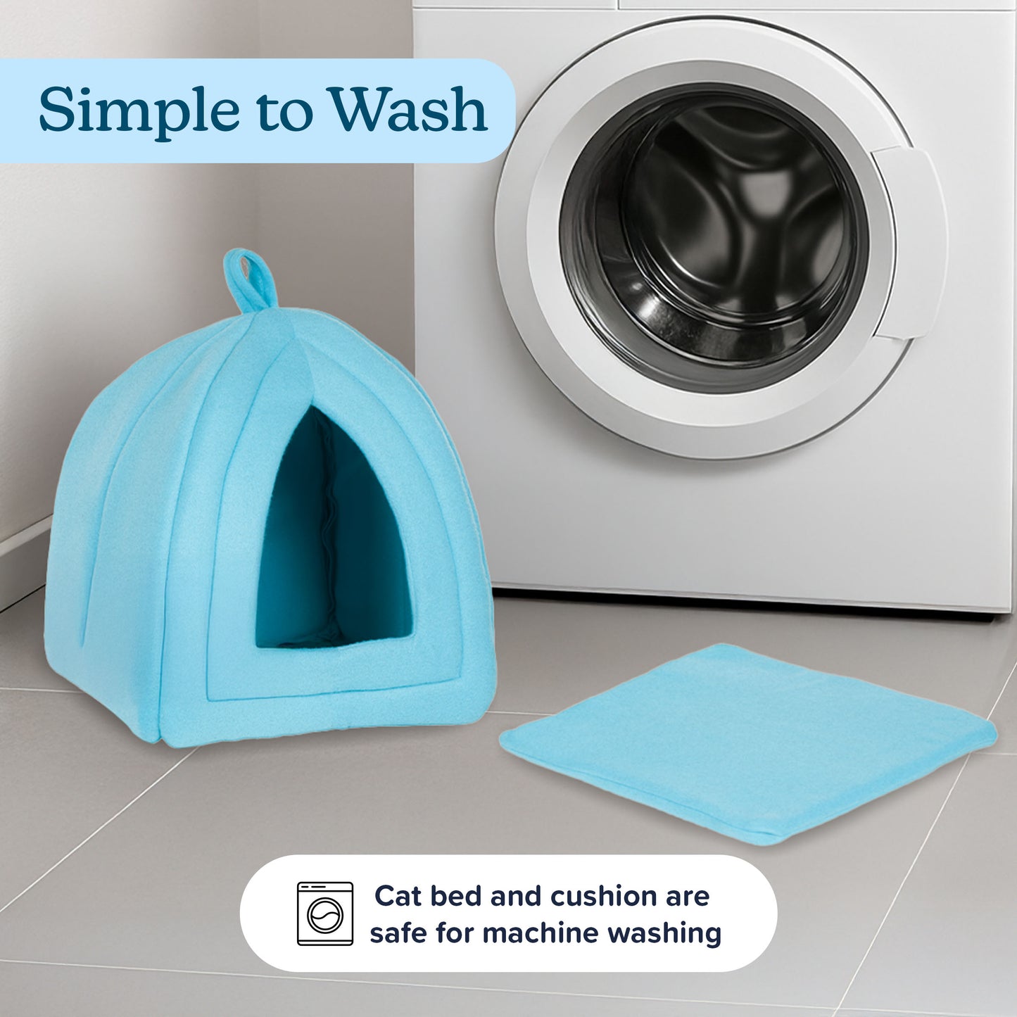 Pet Adobe Cat House for Small Animals, Blue