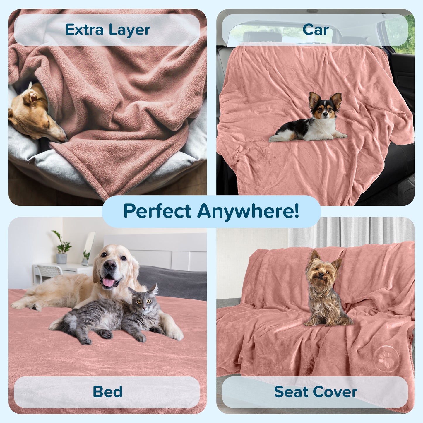 PETMAKER 30x40-Inch Waterproof Dog Blanket, Pink