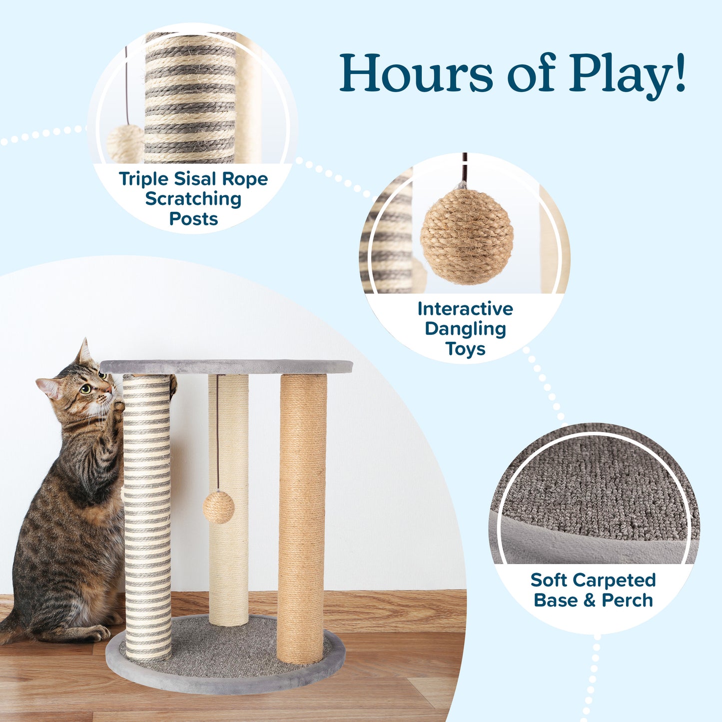 3-Post Cat Scratching Tower