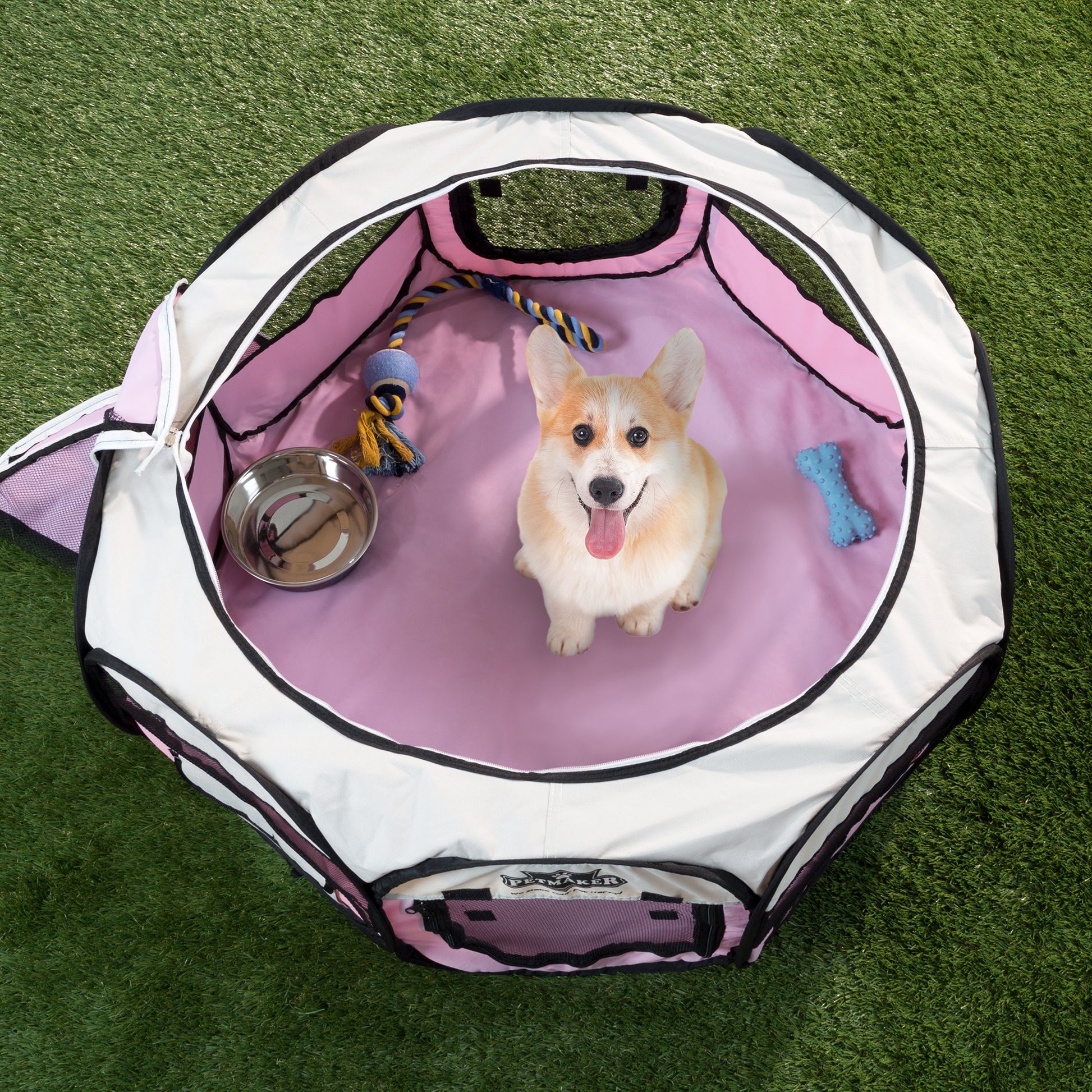 PETMAKER Portable Puppy Playpen with Mesh Windows and Zippered