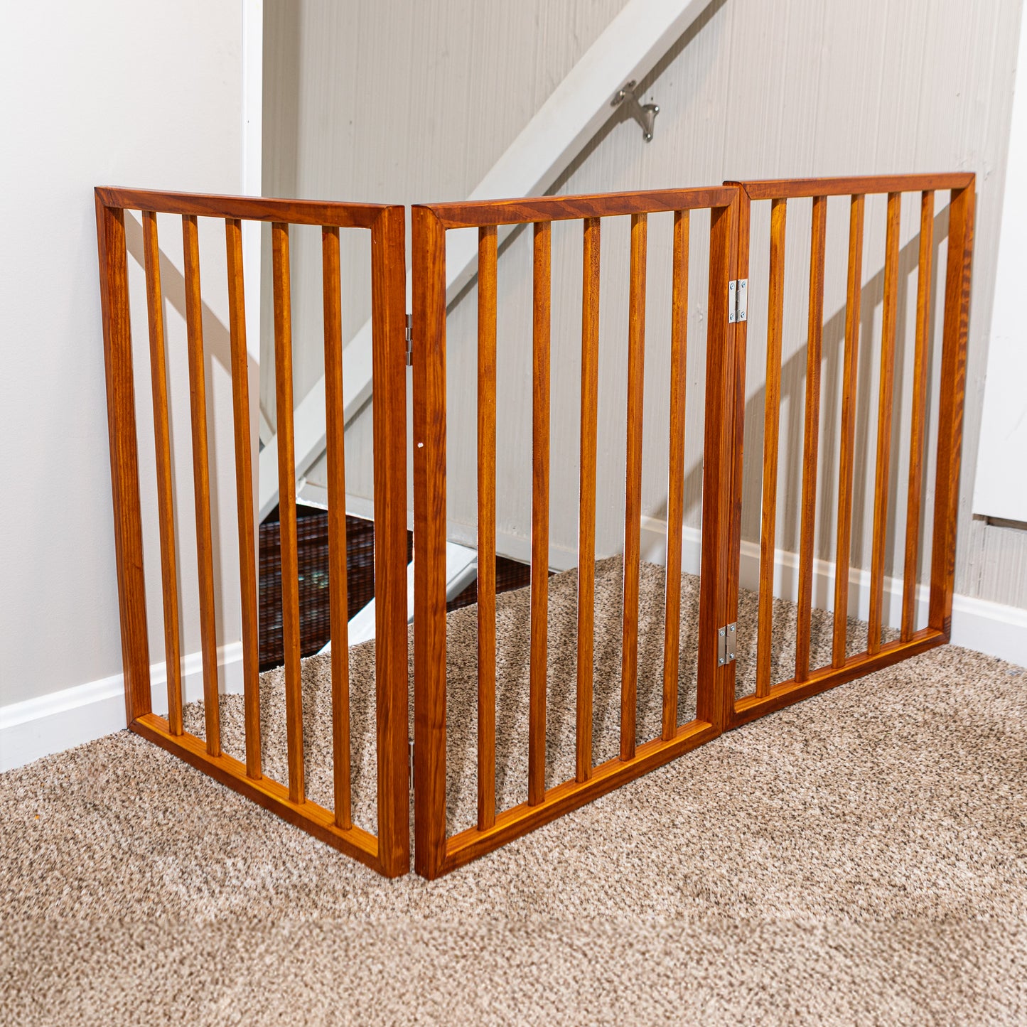PETMAKER 3-Panel Foldable Pet Gate, Mahogany