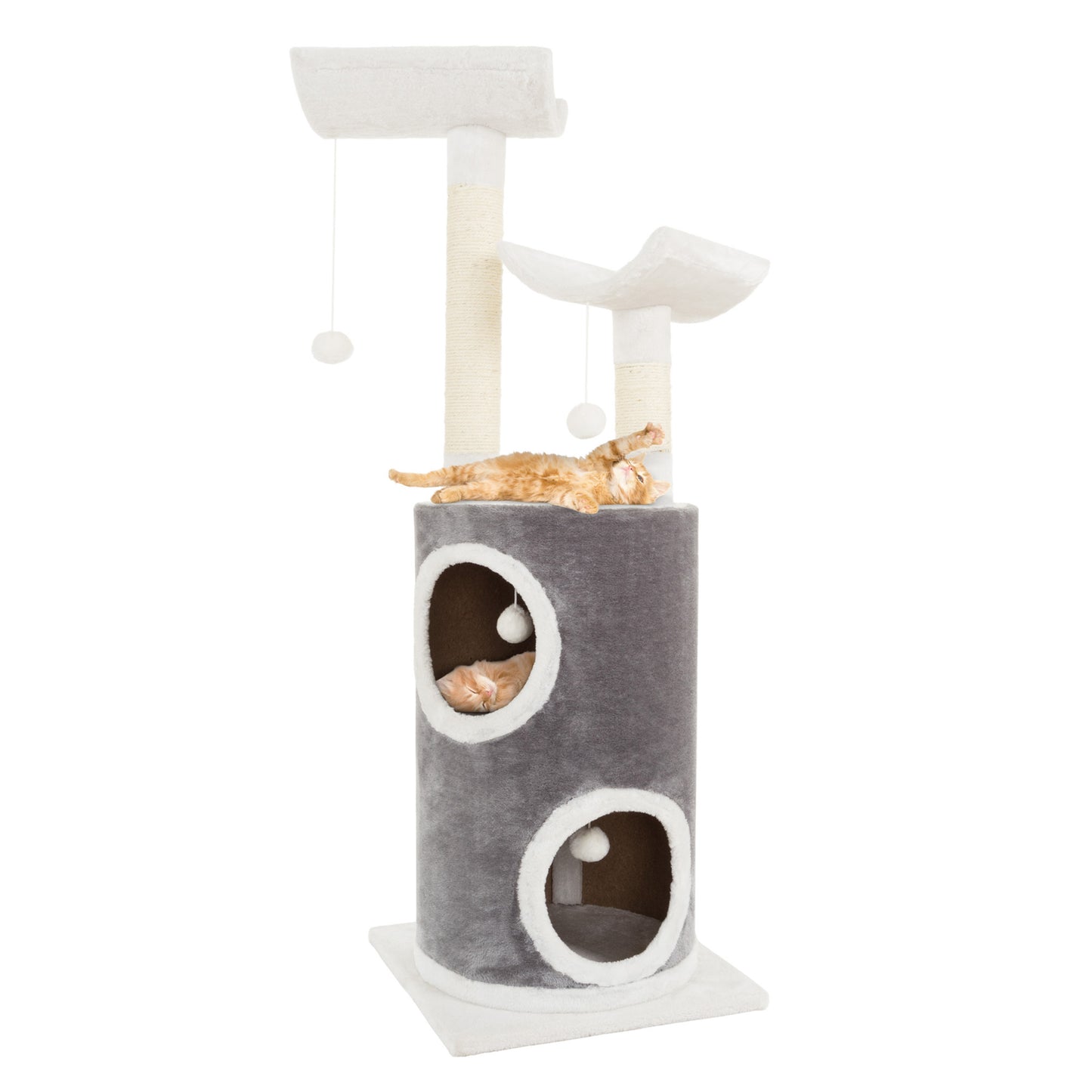 Grepow 45in Cat Tree with Kitty Condo, Gray