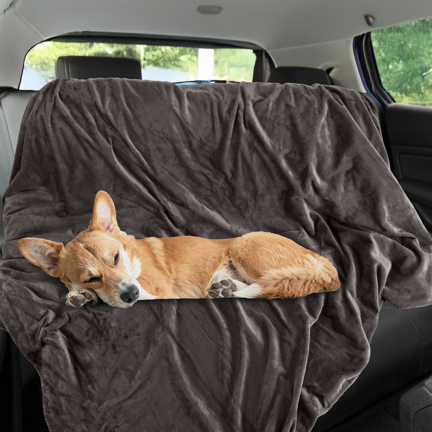 PETMAKER 50x60in Waterproof Dog Blanket, Charcoal