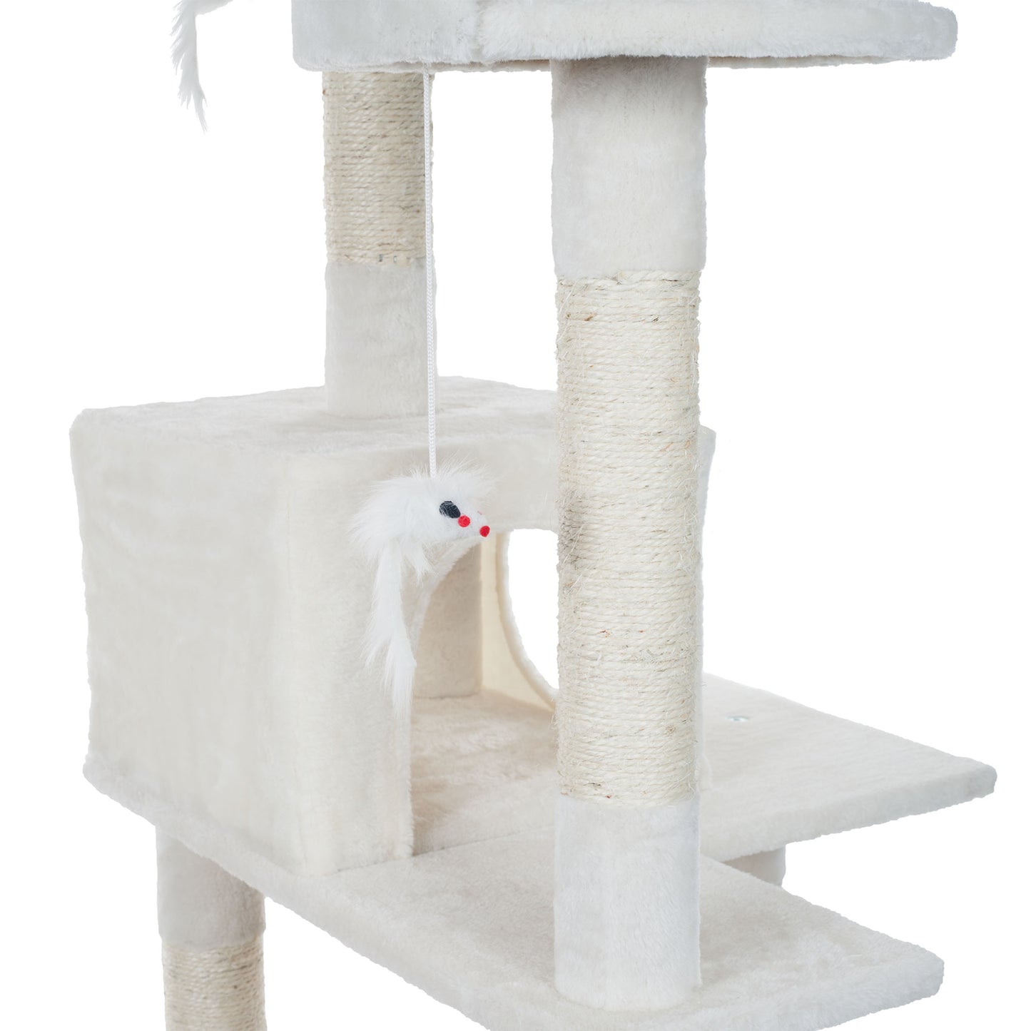 PETMAKER 6FT Cat Tree with Scratch Posts, Ivory