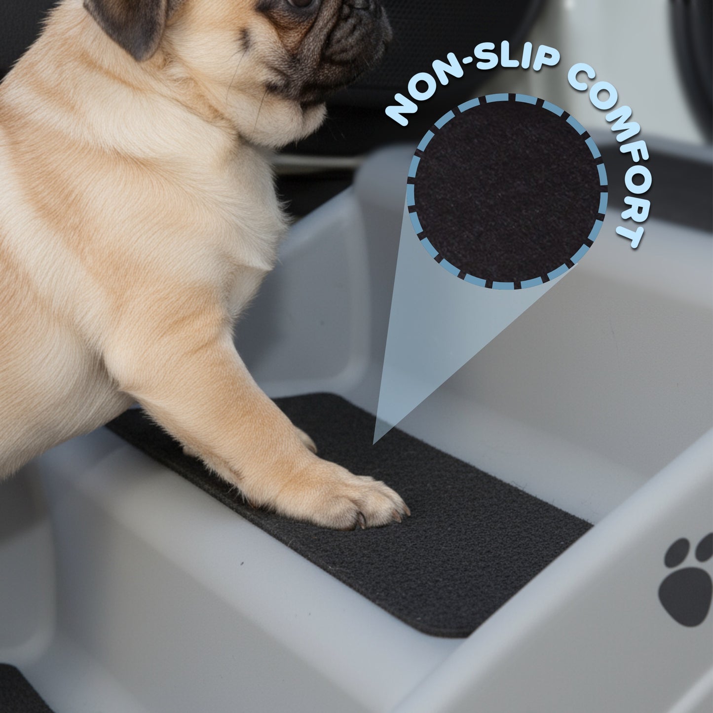 PETMAKER 4-Step Foldable Dog Stairs, Gray