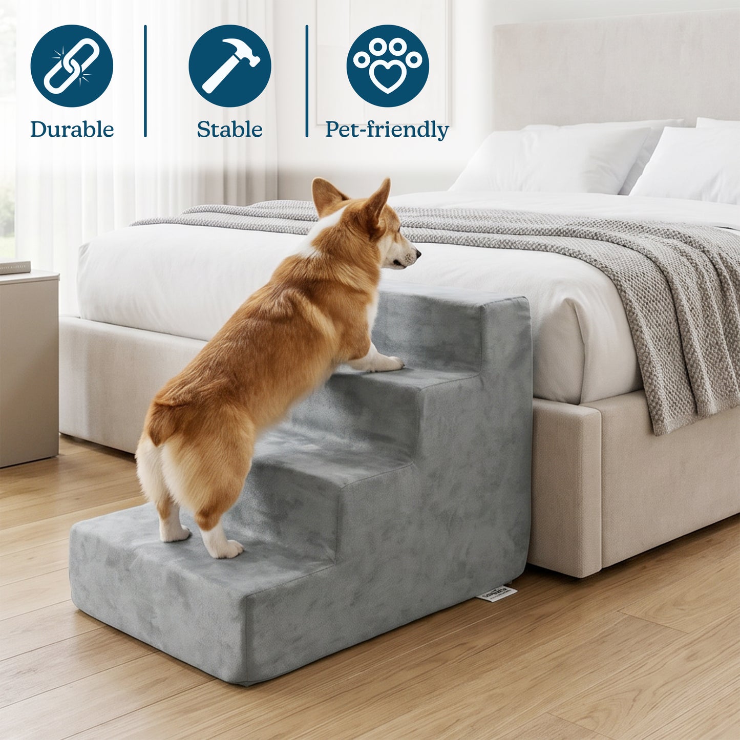4-Step Nonslip Foam Pet Staircase