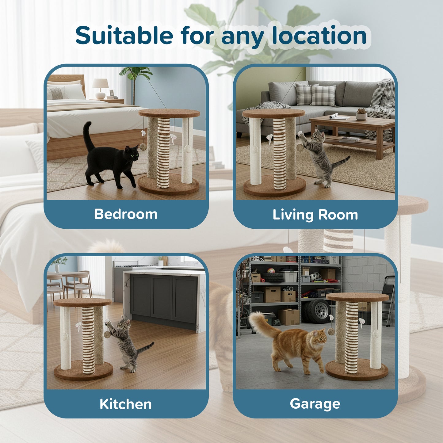 Cat Scratching Post Tower with 3 Posts