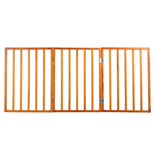 PETMAKER 3-Panel Foldable Pet Gate, Mahogany