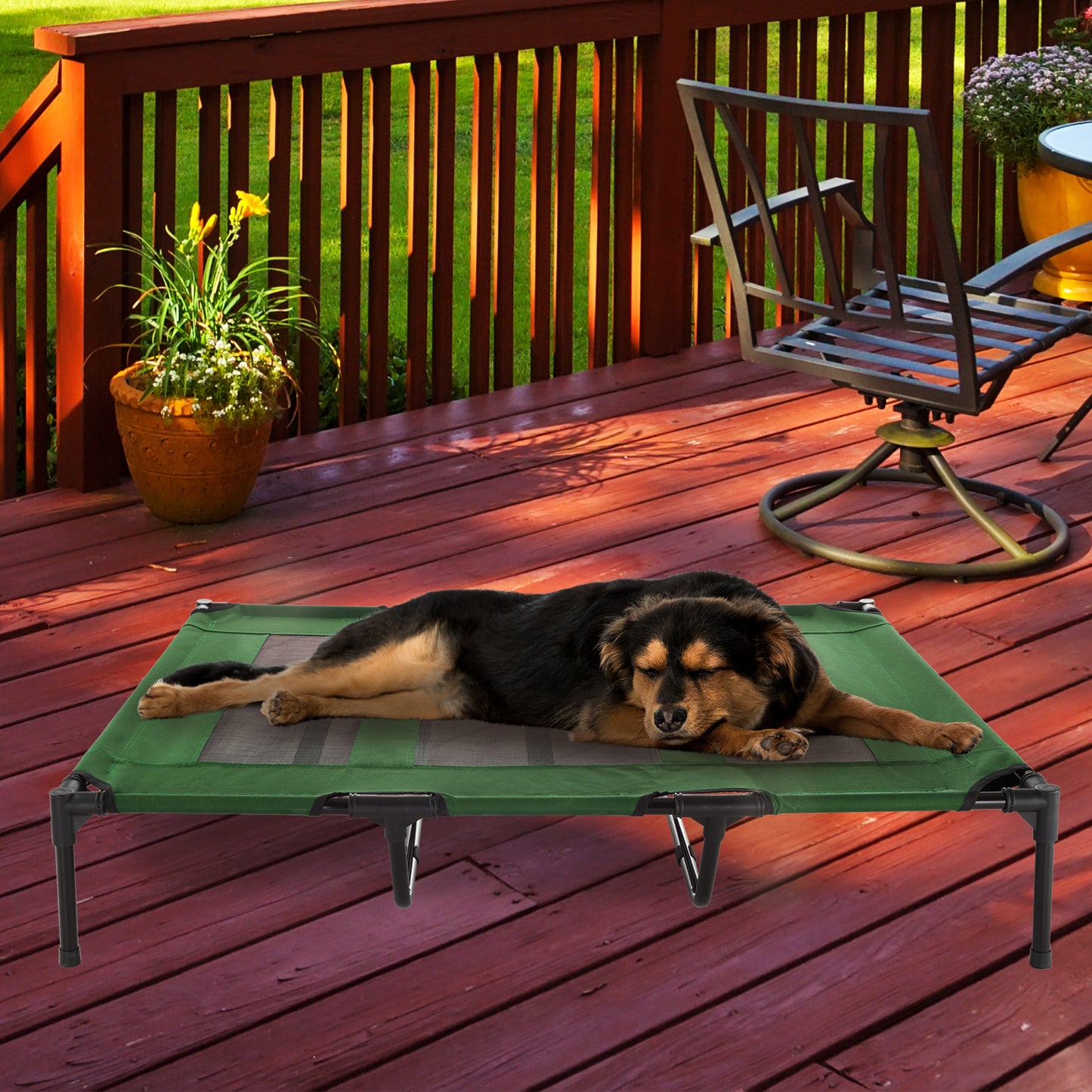 PETMAKER 48x35.5 Elevated Dog Bed, Green