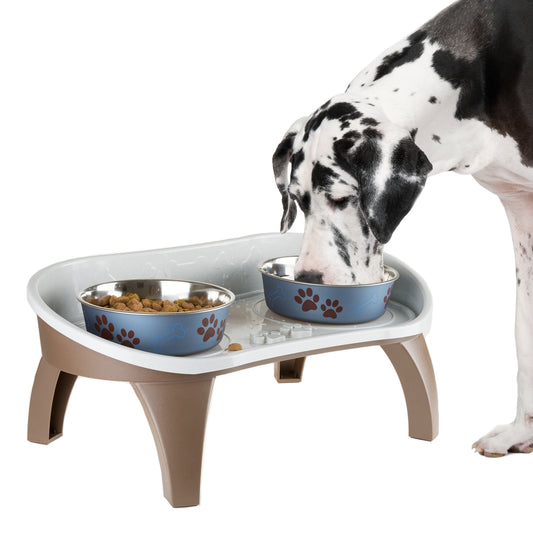 PETMAKER 8.5-Inch-Tall Dog Bowl Stand, Brown