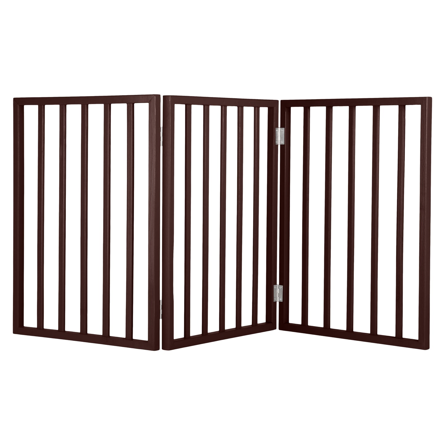 PETMAKER 3-Panel Indoor Foldable Pet Gate, Brown