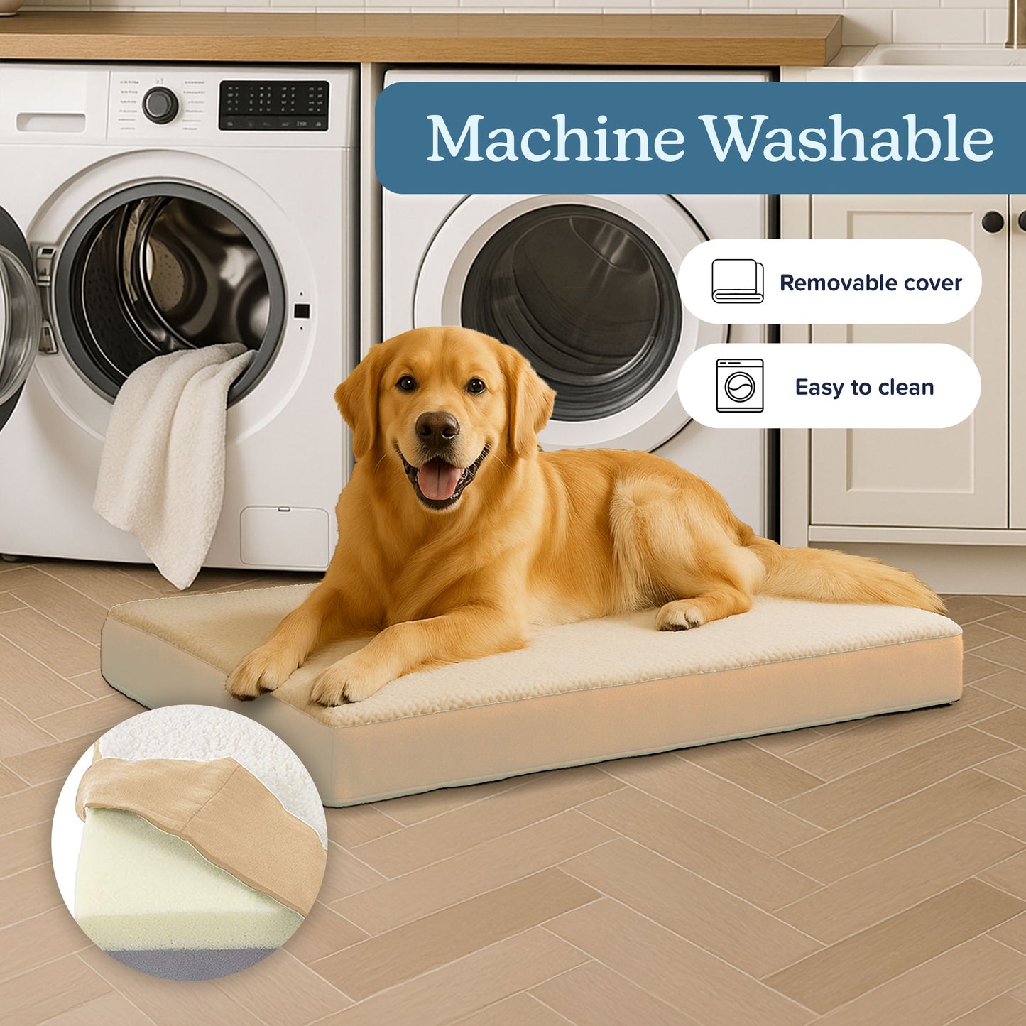 Orthopedic Sherpa Top Pet Bed