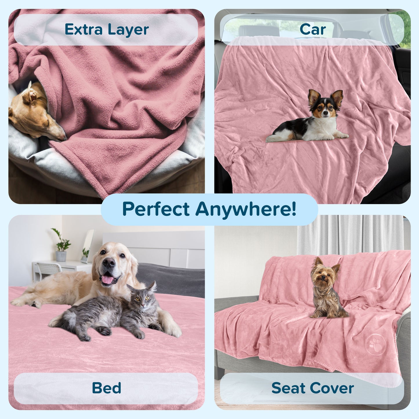 PETMAKER 30x40-Inch Waterproof Dog Blanket, Pink