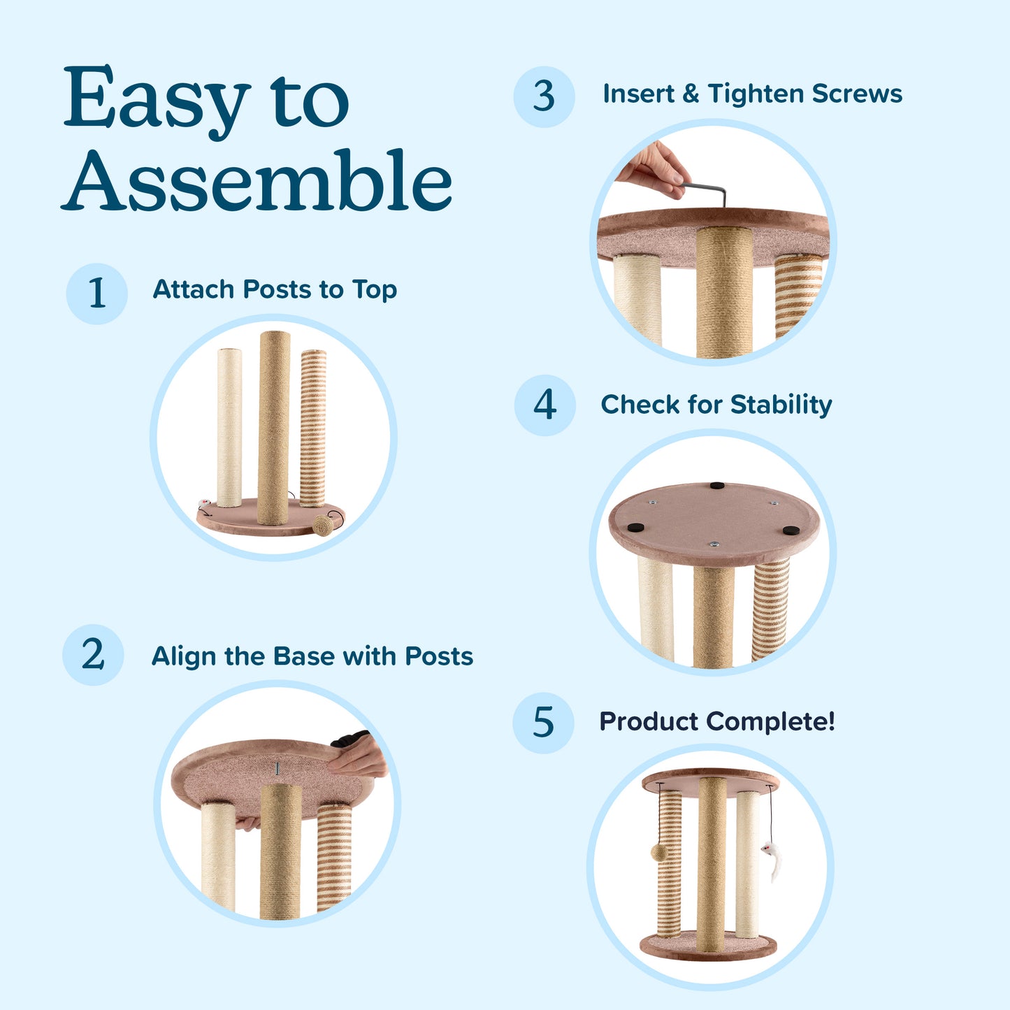 Cat Scratching Post Tower with 3 Posts