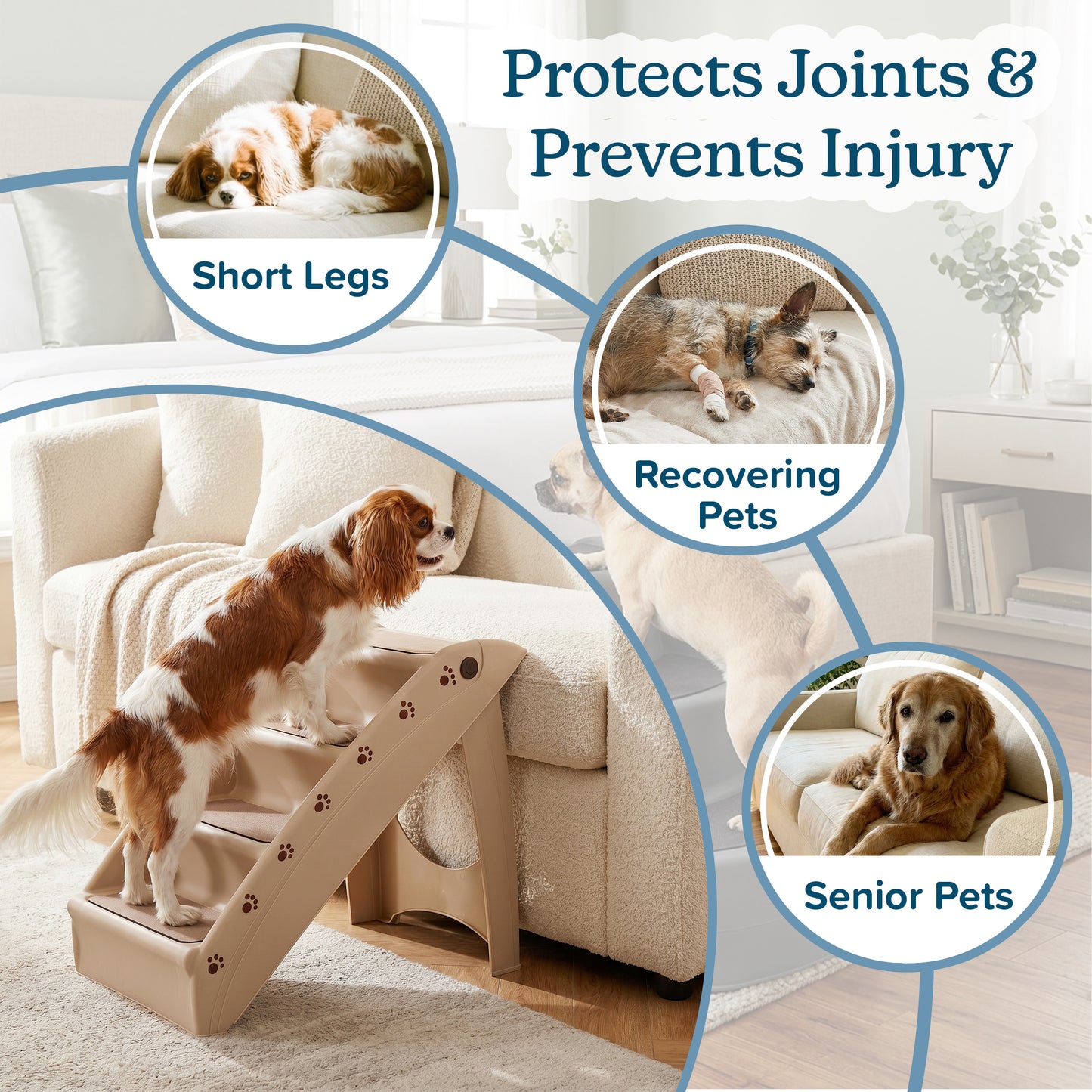Foldable 4-Step Nonslip Pet Stairs