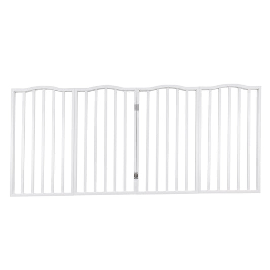 PETMAKER 4-Panel Indoor Foldable Pet Gate, White