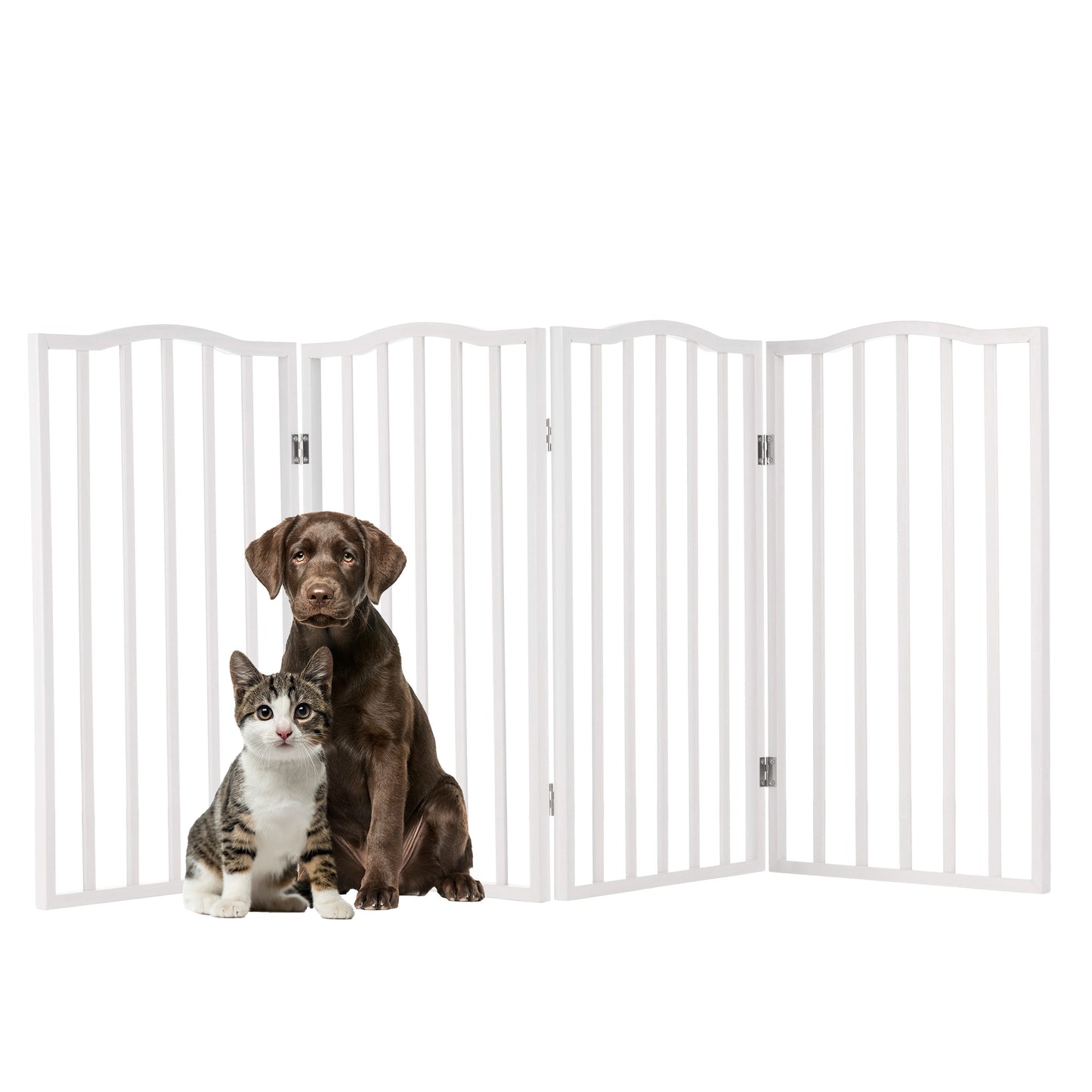 PETMAKER 4-Panel Indoor Foldable Pet Gate, White